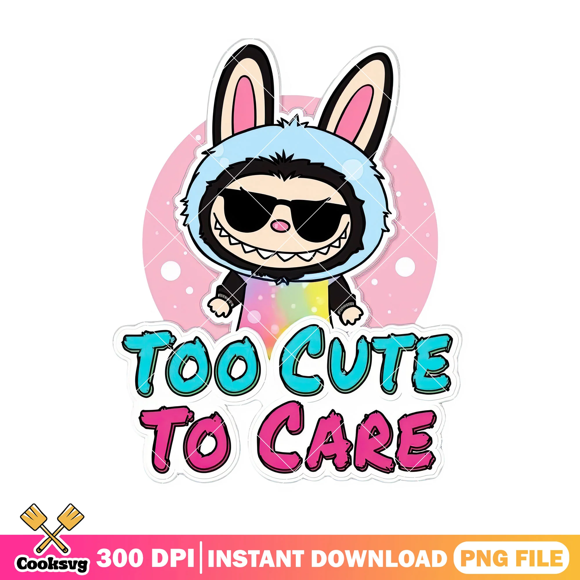 Labubu too cute to care png, cute labubu png, labubu dolls png