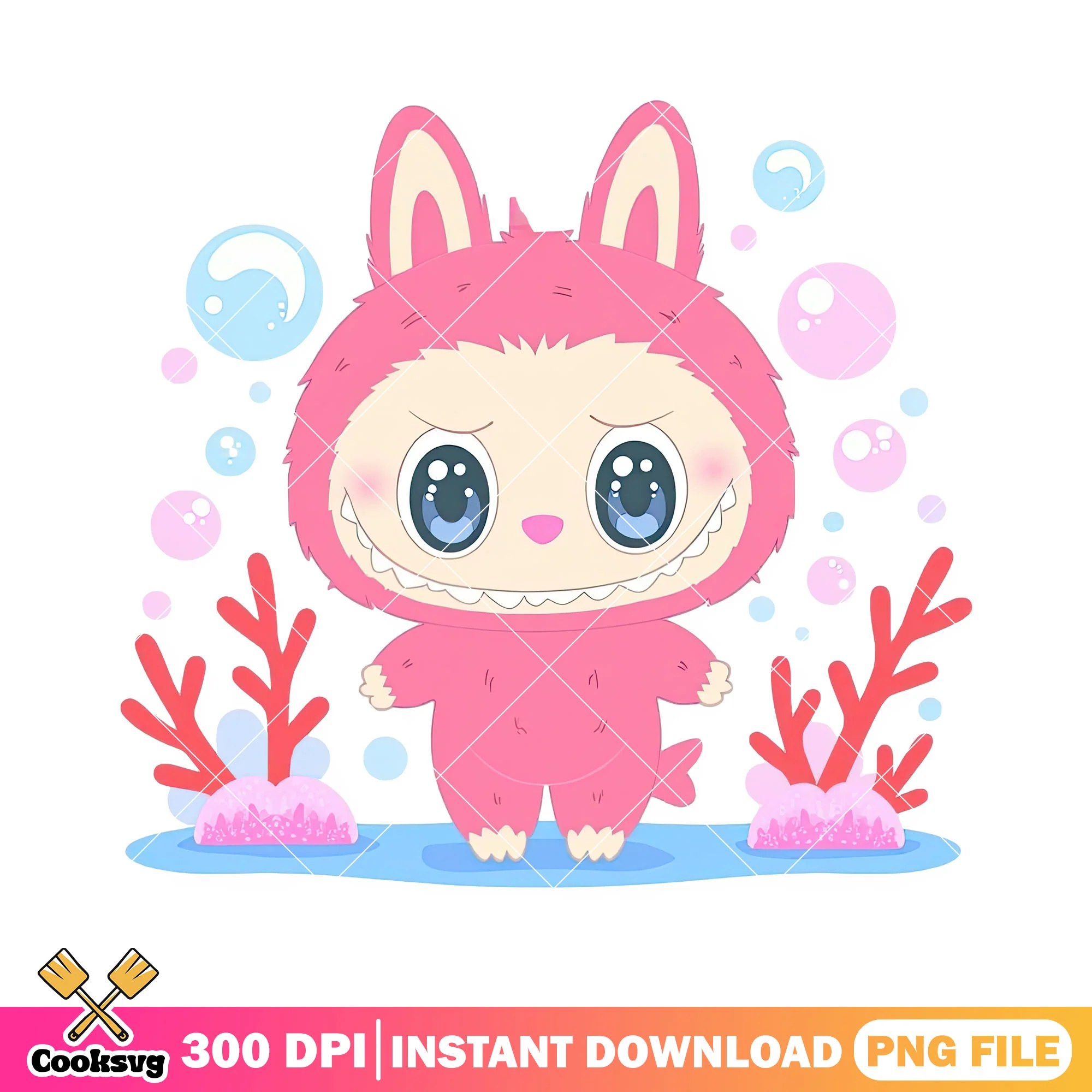 Labubu under the sea png, labubu plush png, labubu popmart png