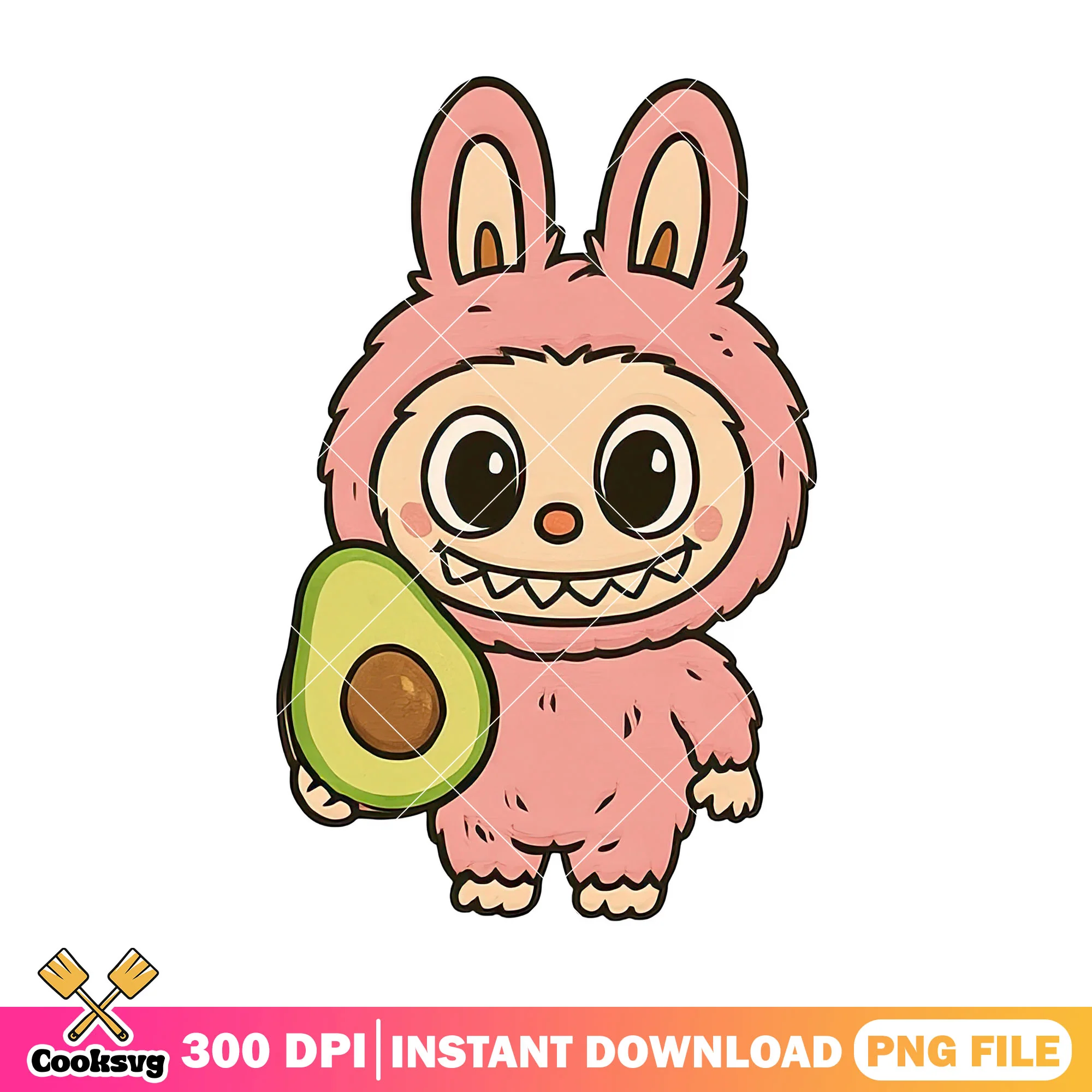 Labubu with avocado png, labubu standing png, labubu near me png