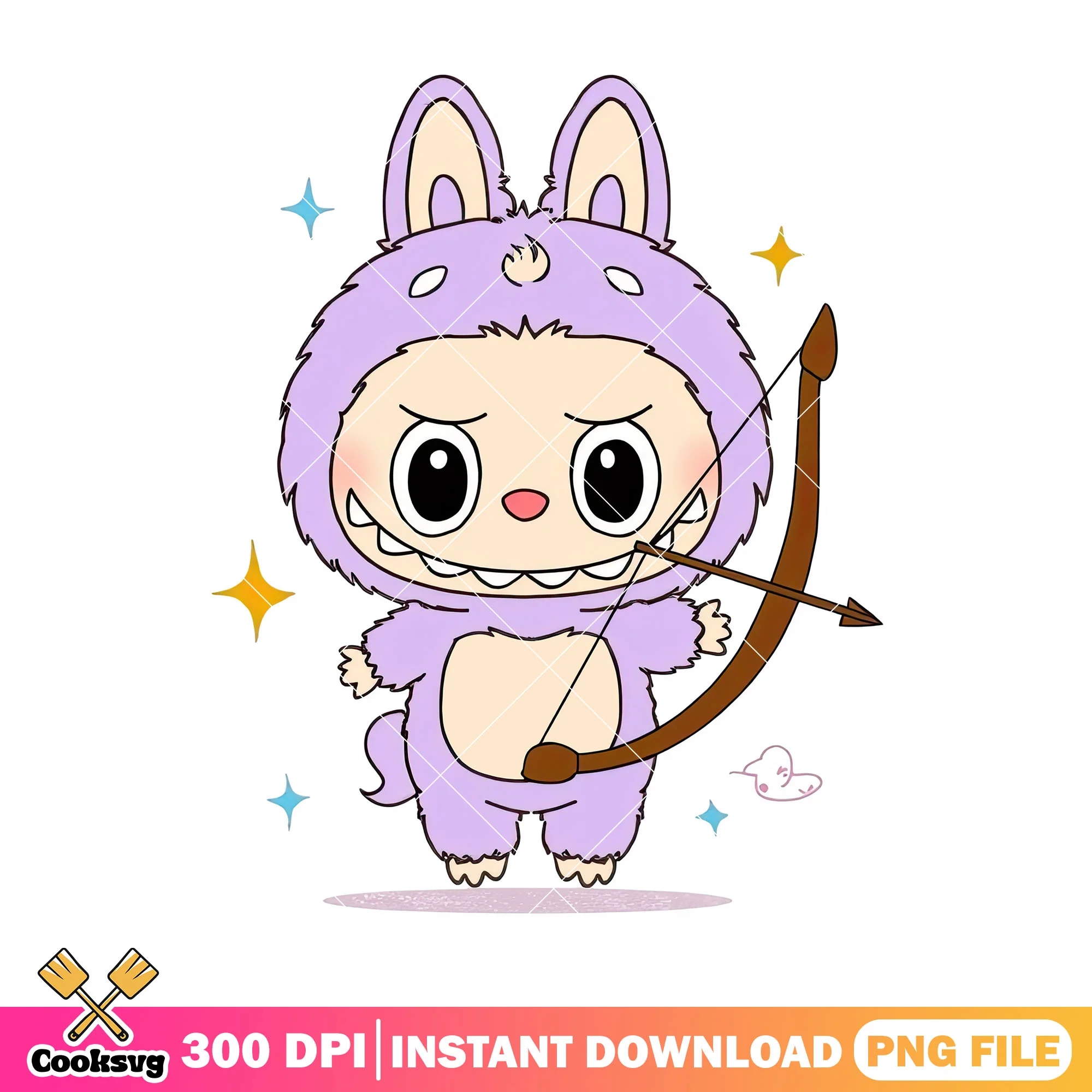 Labubu with long bow png, labubu hehe png, labubu popmart png