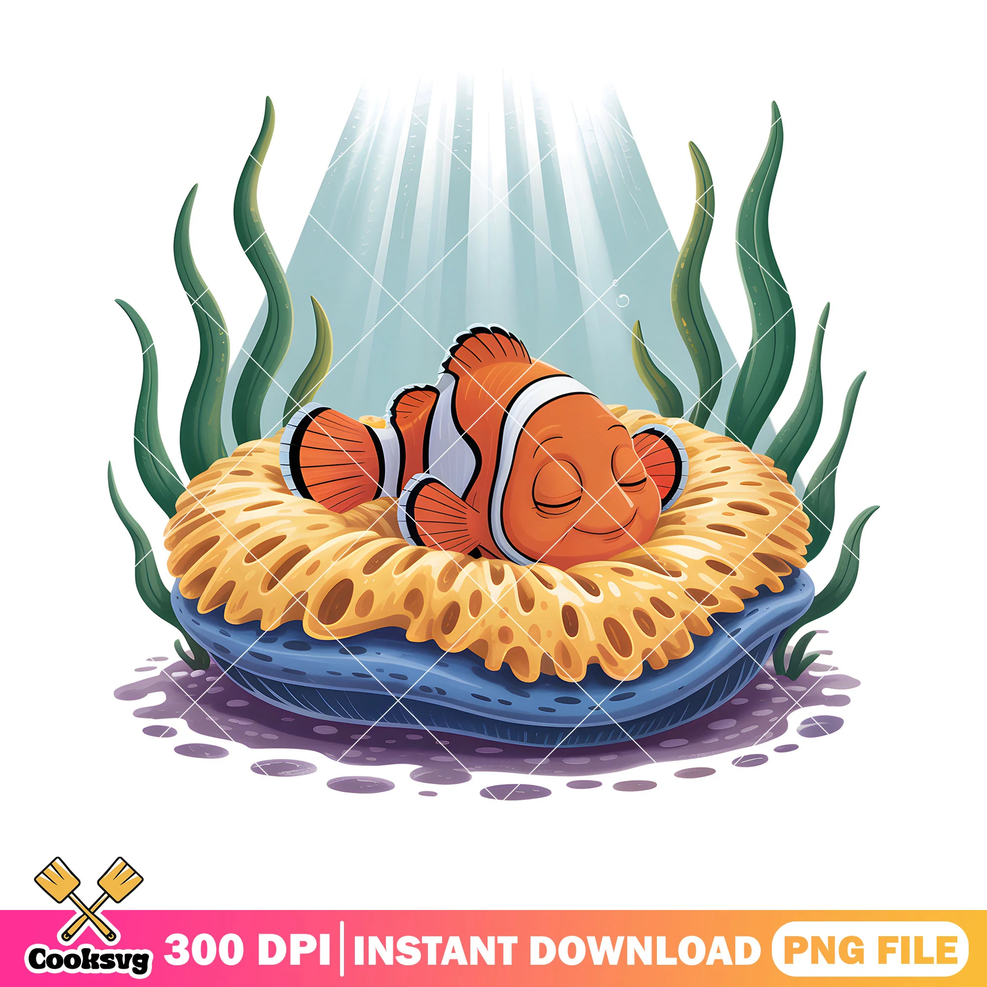 Lazy sleepy marlin png, disney marlin png, nemo and friends png