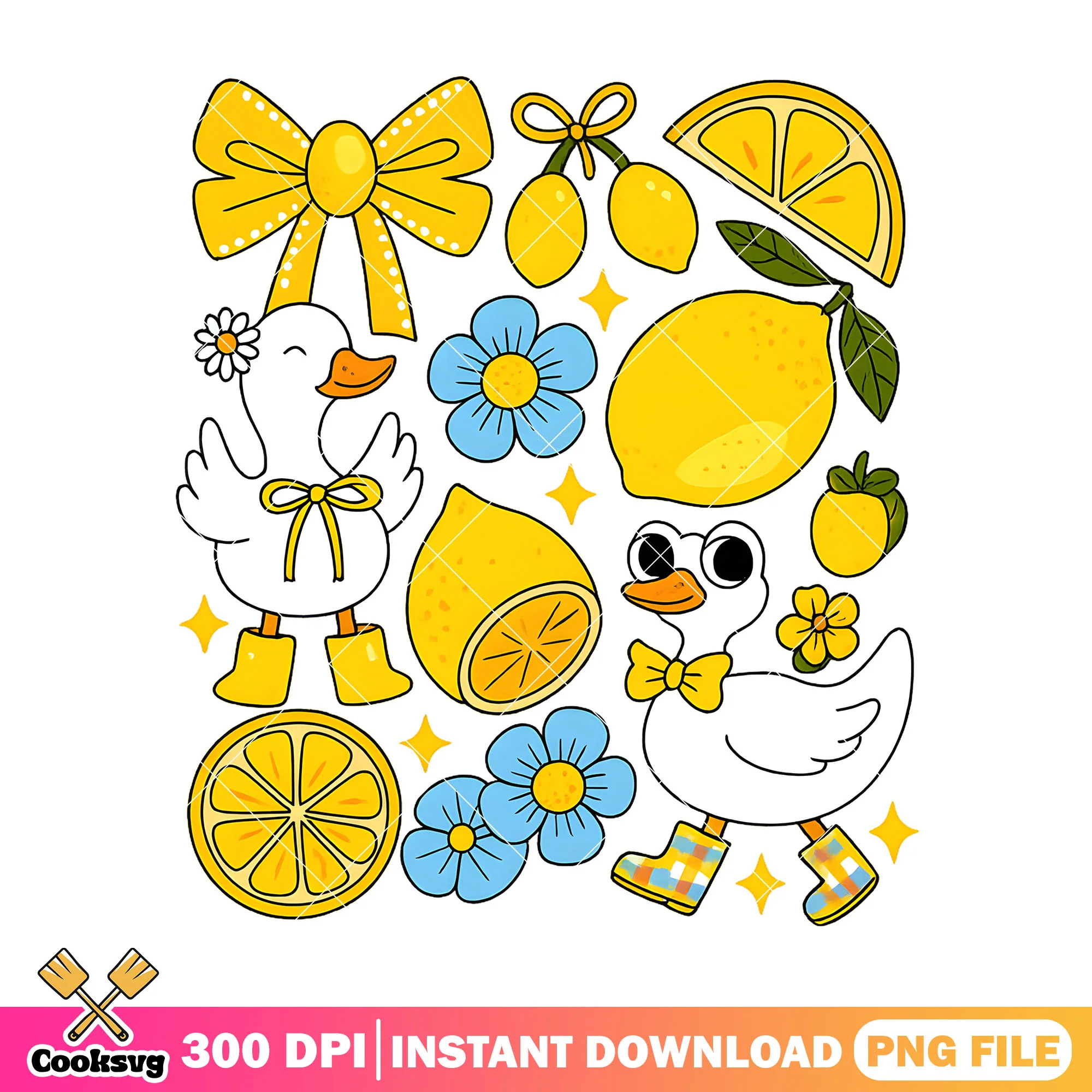 Lemon flower silly goose png, lemon goose png, silly goose png