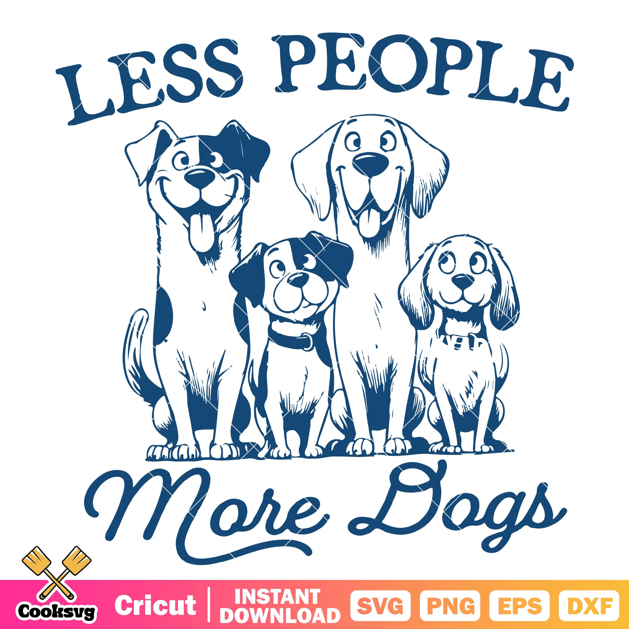Less people more dogs svg design, quotes about dogs svg
