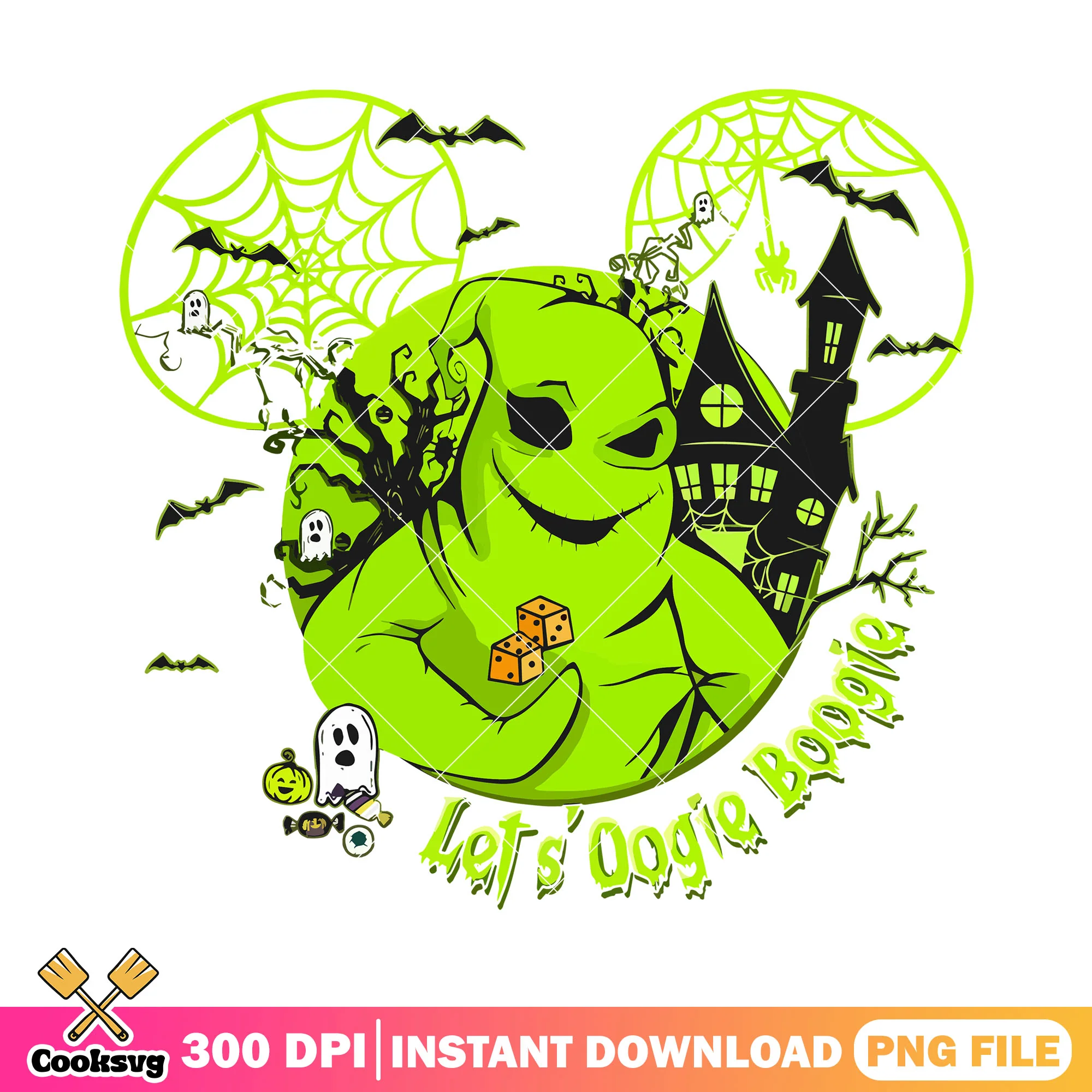 Let oogie boogie design png, halloween costume png, horror disney png