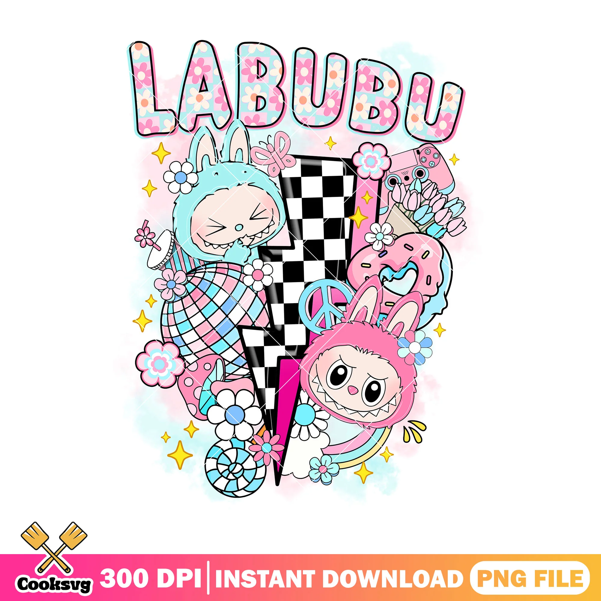 Let's play music labubu png, labubu bf png, labubu plush png