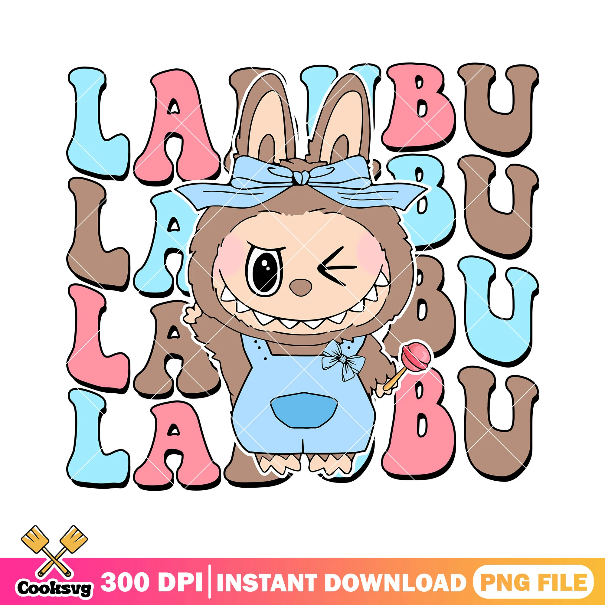 Light grown labubu png, labubu baby png, plush labubu png