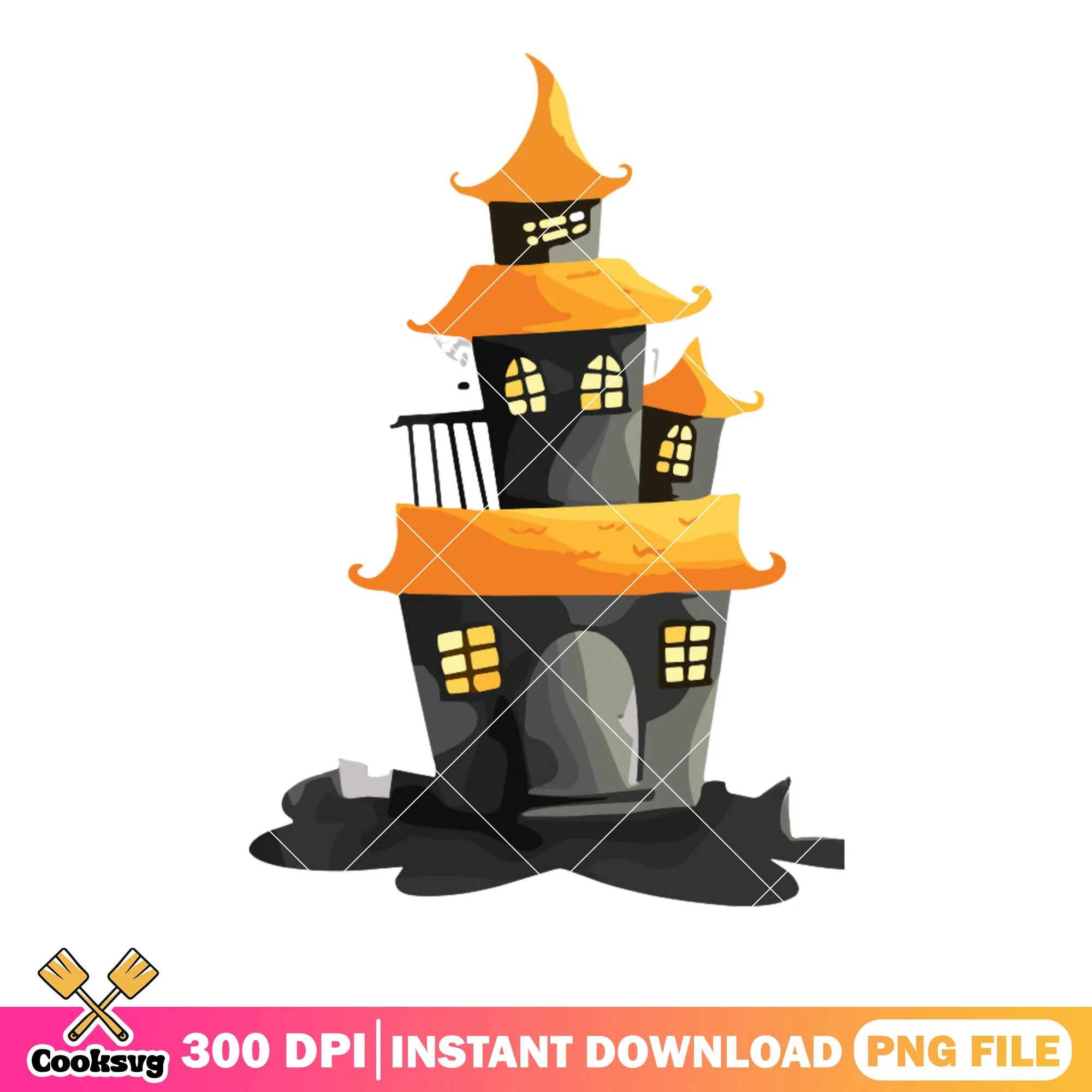 Light house spooky png, spooky lighthouse png, halloween night png