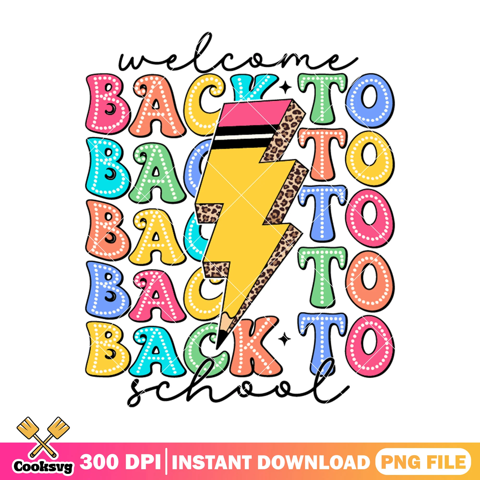 Lightning back school png, happy back to school png, yellow lightning png