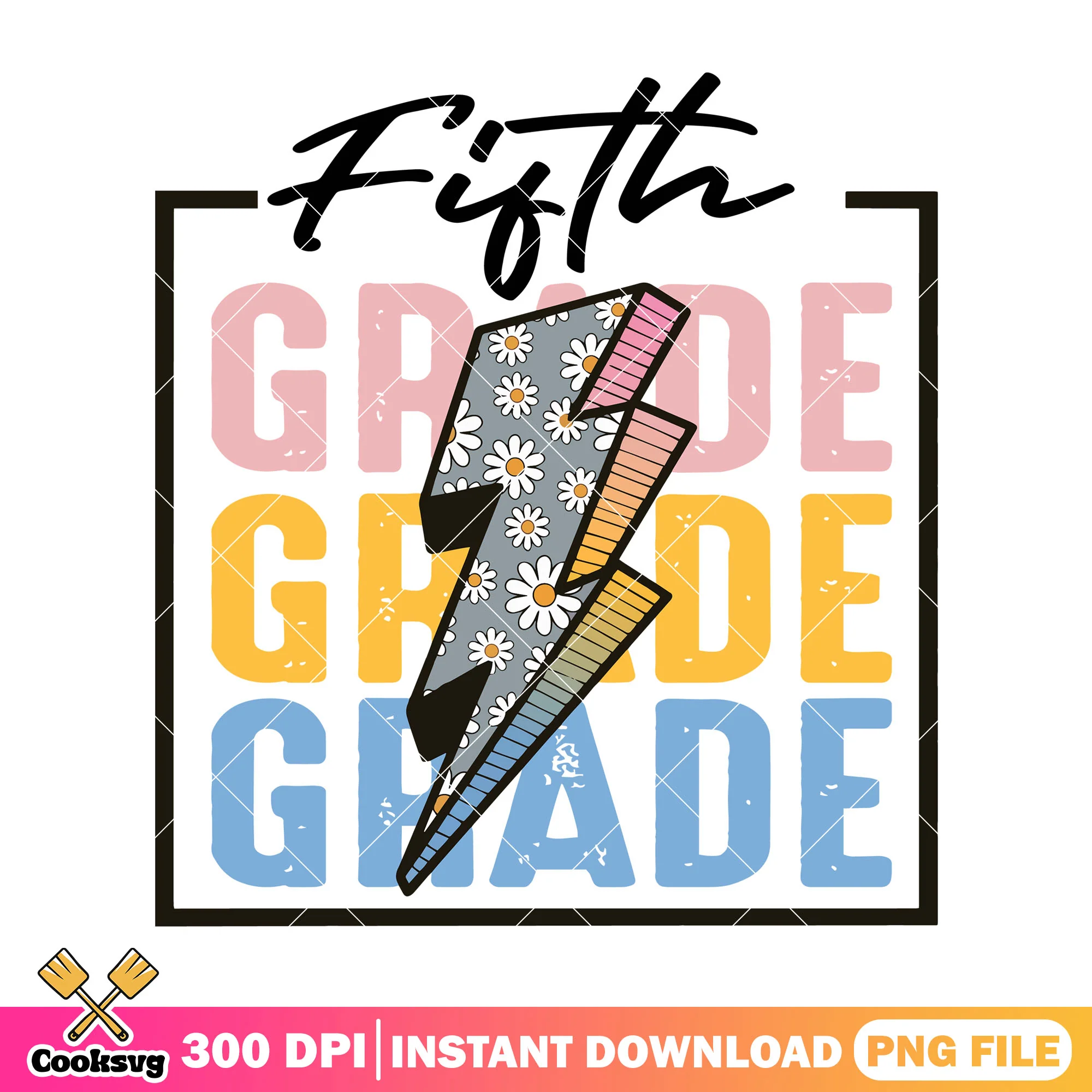 Lightning fifth grade png, poster art png, back to school art png