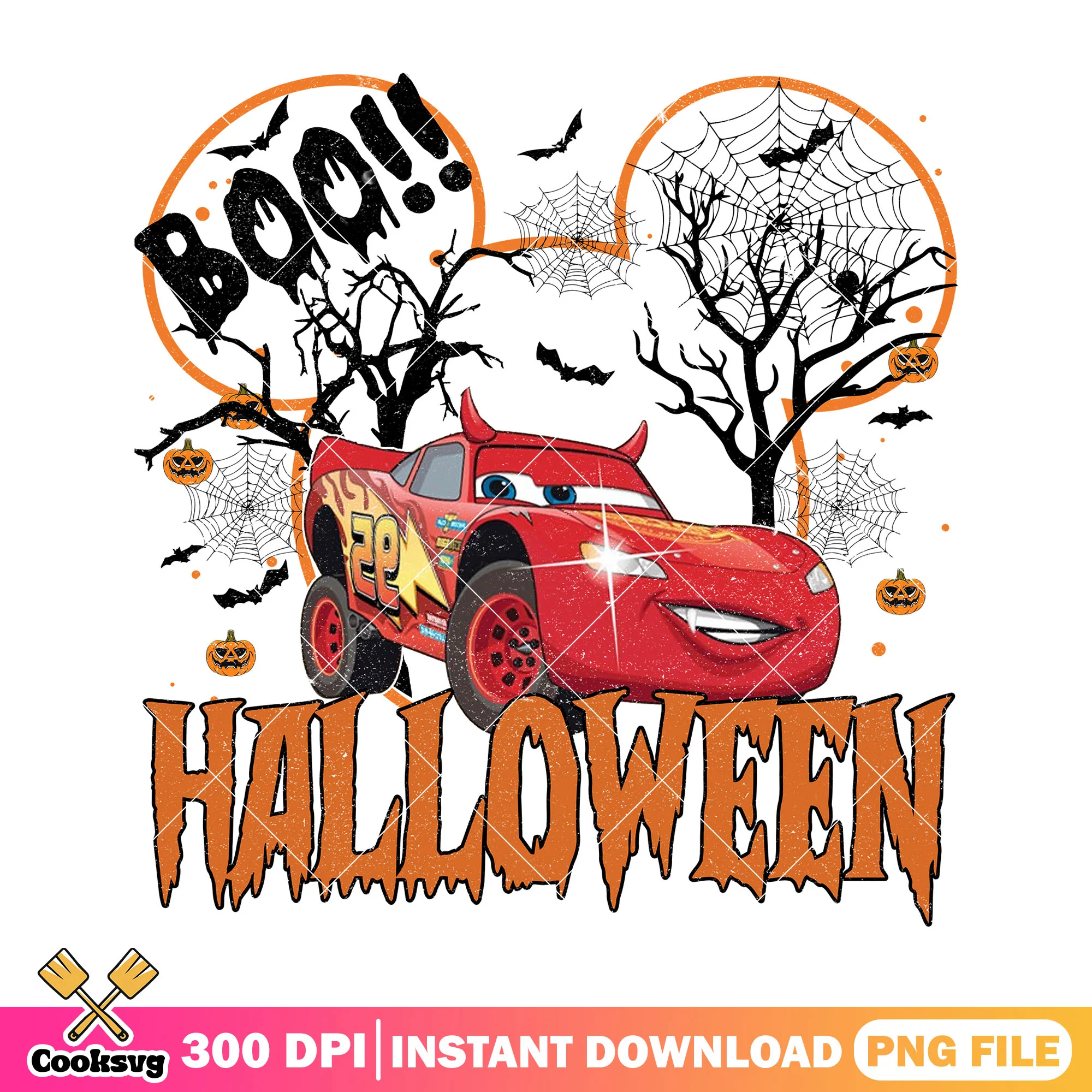 Lightning McQueen dracula png, disney car png, this is halloween png