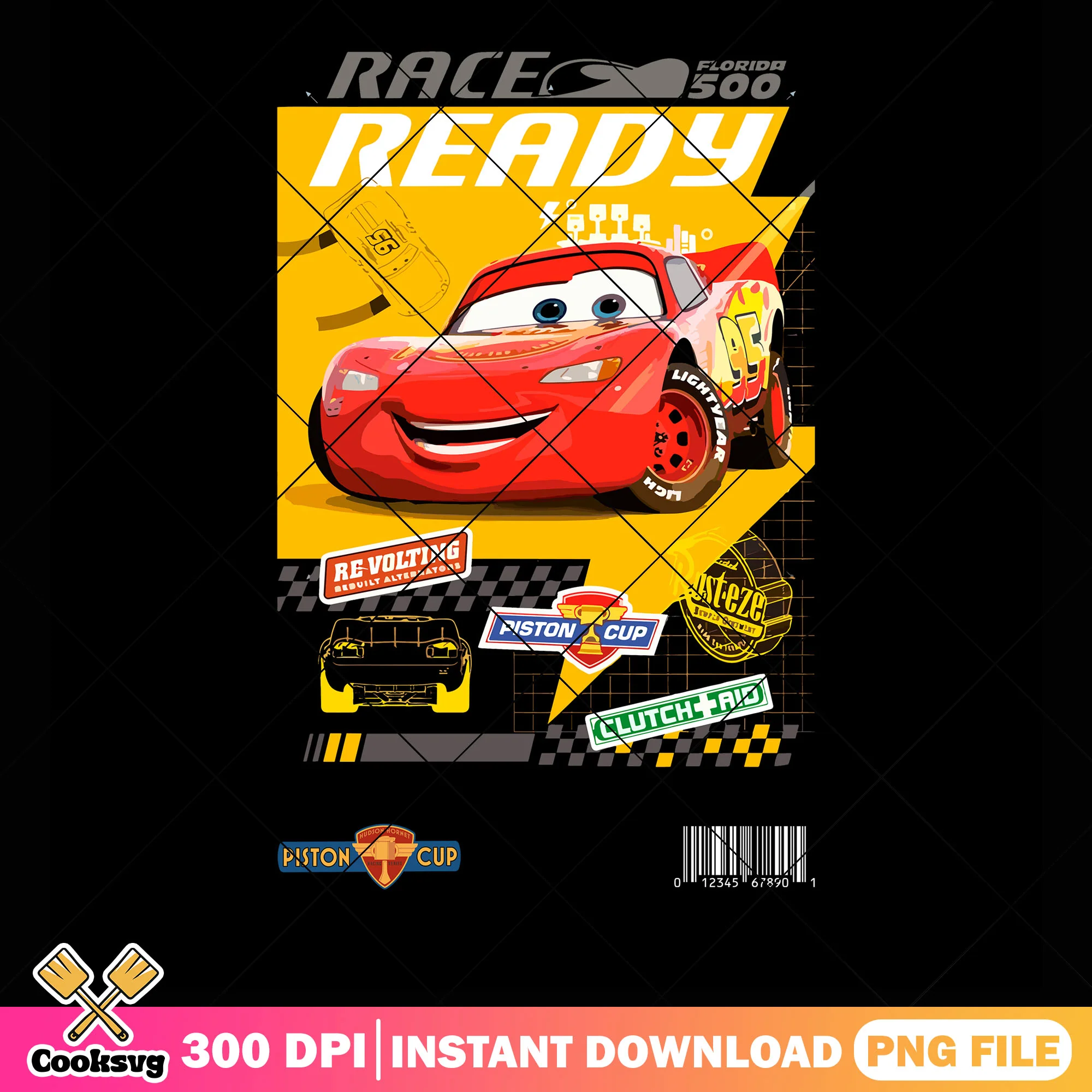 Lightning mcqueen race car png, race ready png, disney pixar png