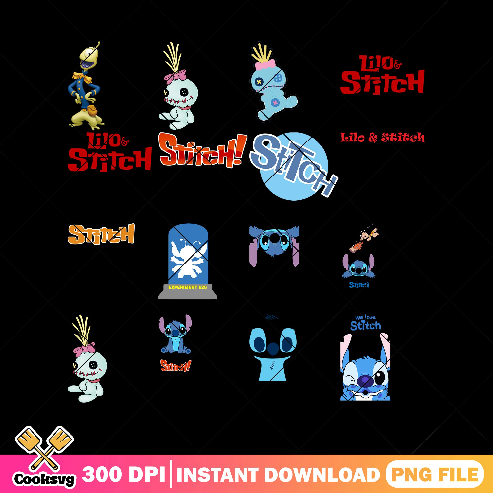 Lilo stitch movie png bundle, lilo stitch png, stitch movie png