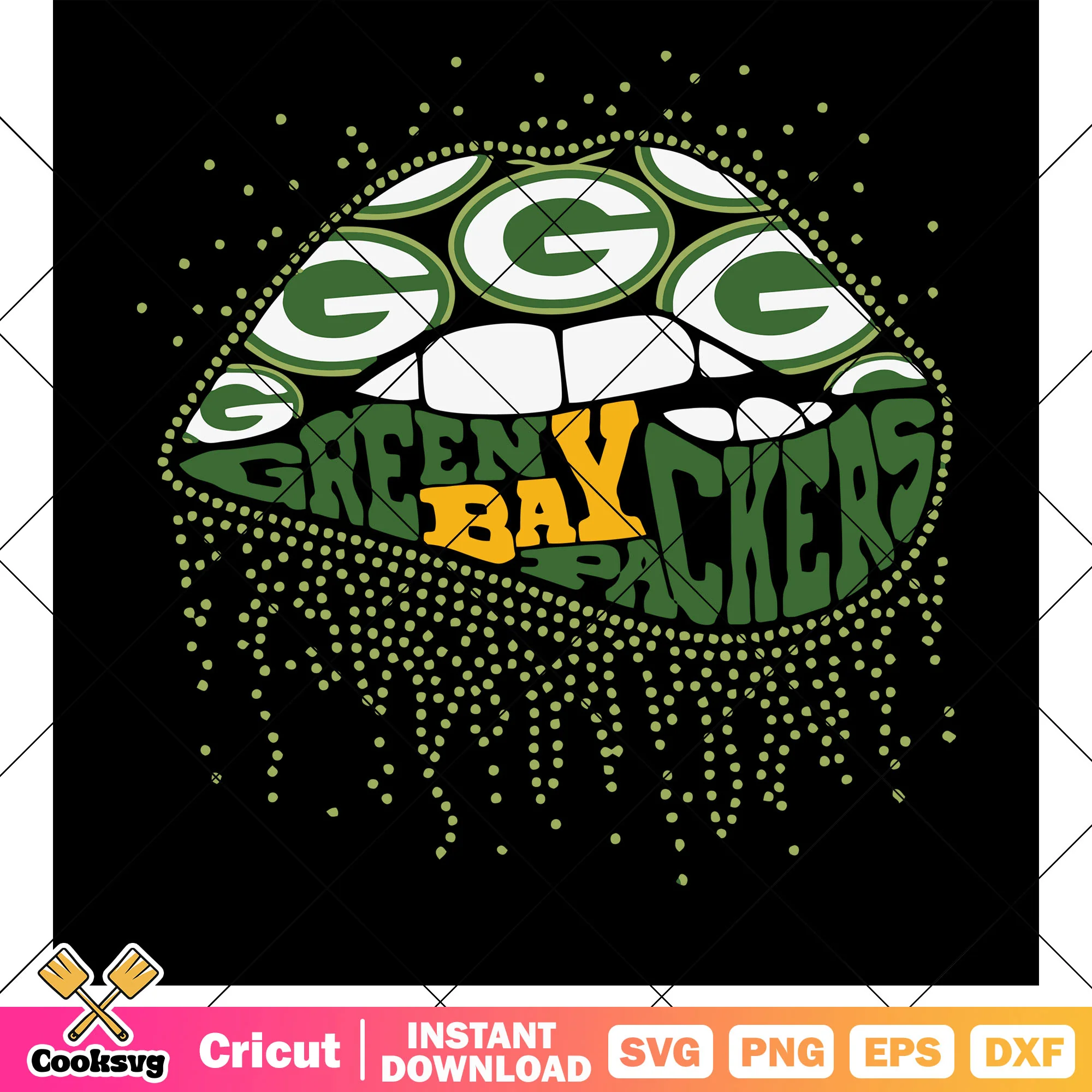 Lip packers sexy svg, american football svg, green bay packers svg