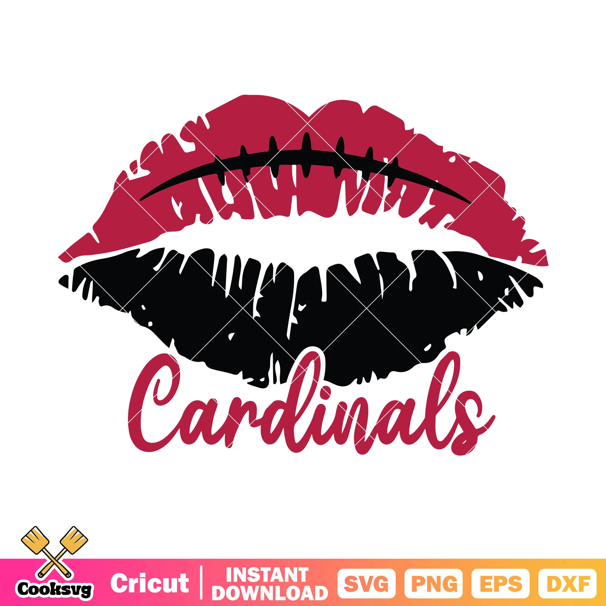 Lipstick print svg, nfl football team svg, arizona cardinals svg