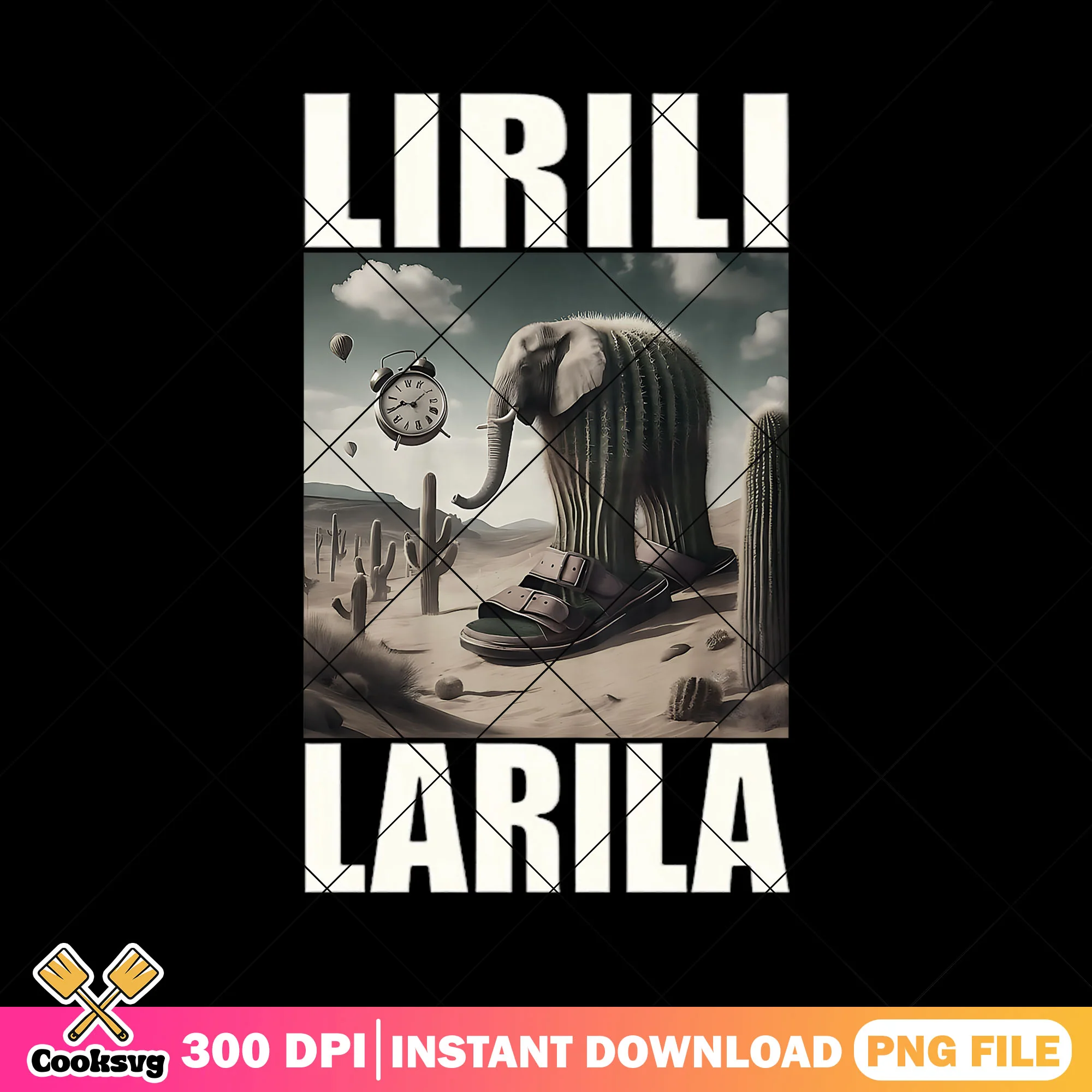 Lirili larila elephant png, brain rot png, italian memes png