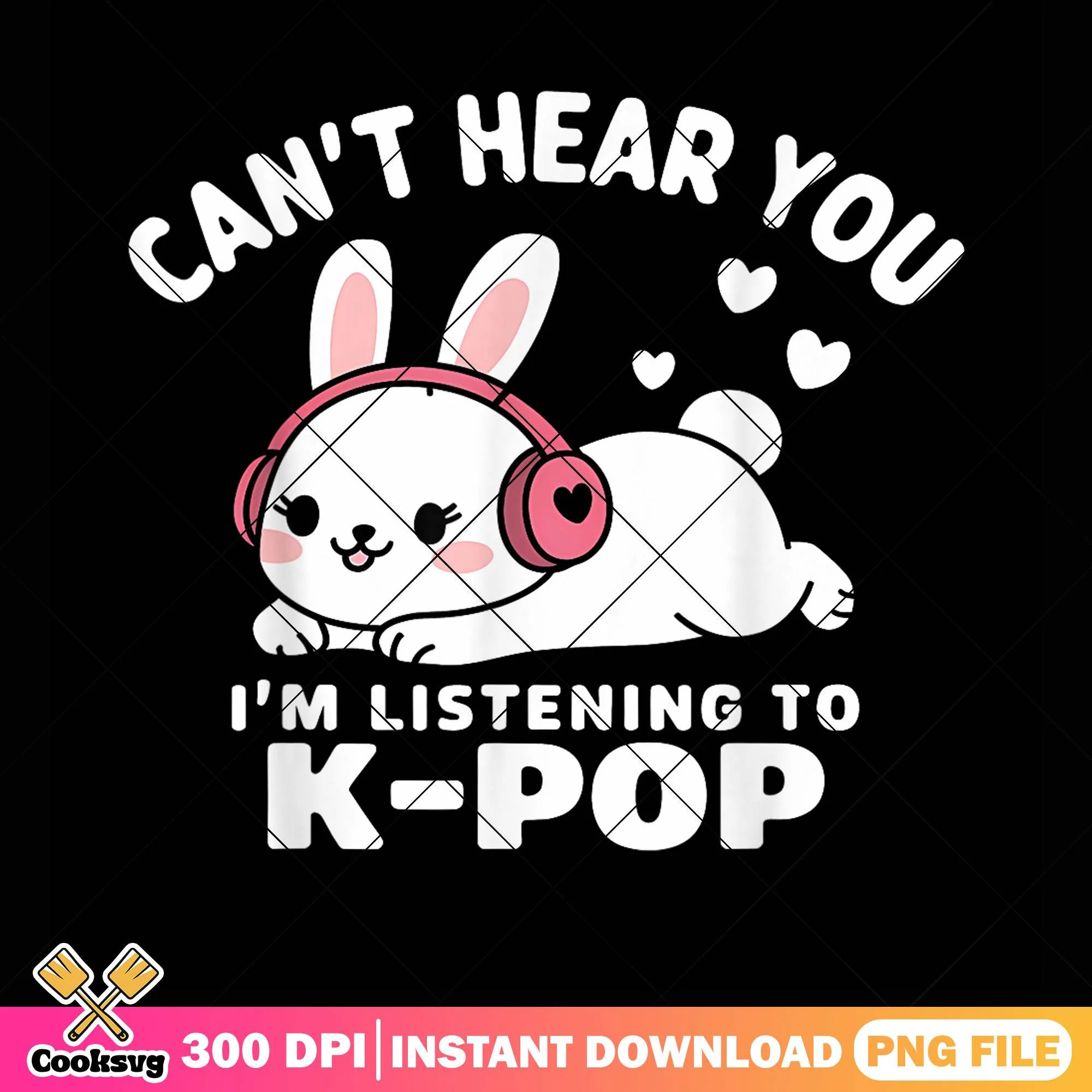 Listening to kpop bunny png, kpop hunters png, funny memes png