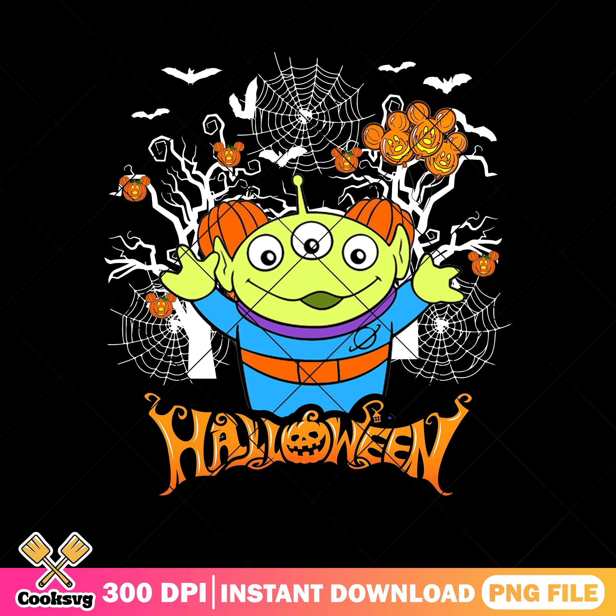 Little green alien design png, alien cute png, halloween art png