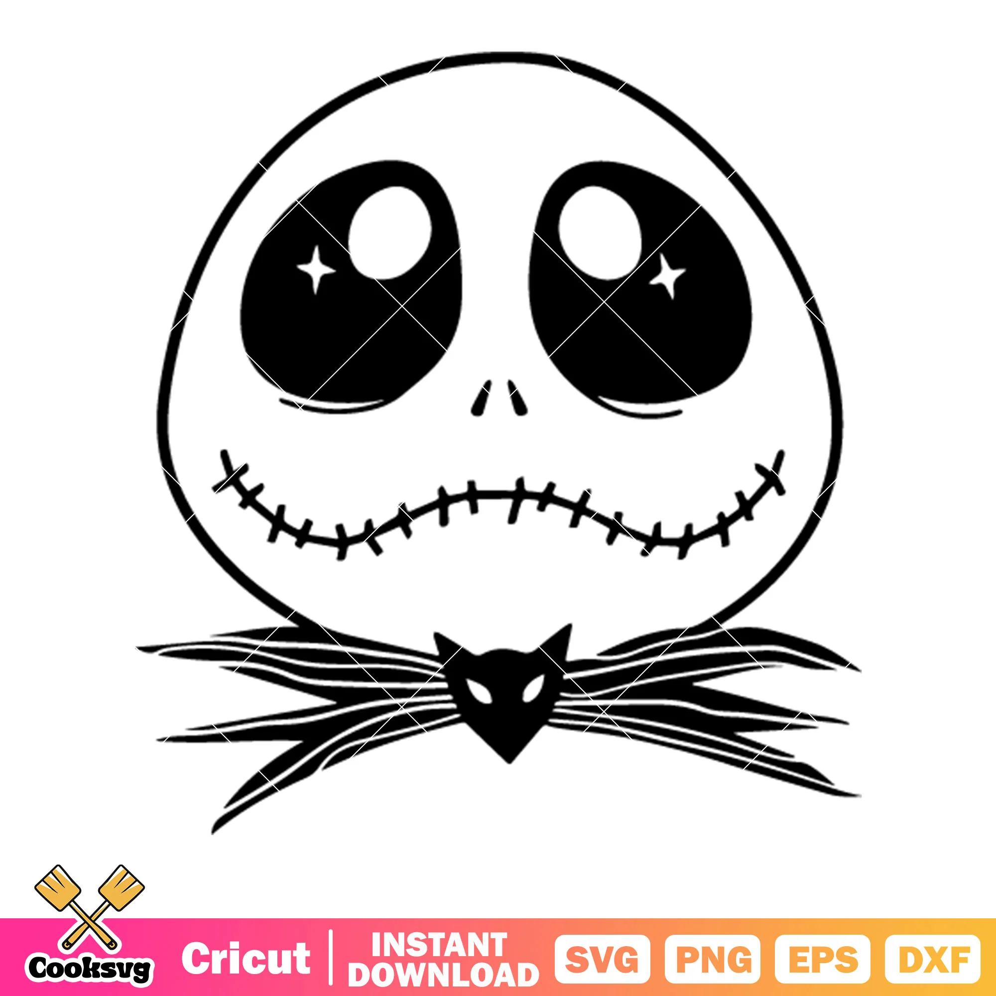 Little jack kingskeleton svg, shinny eyes svg, mouth stitches svg