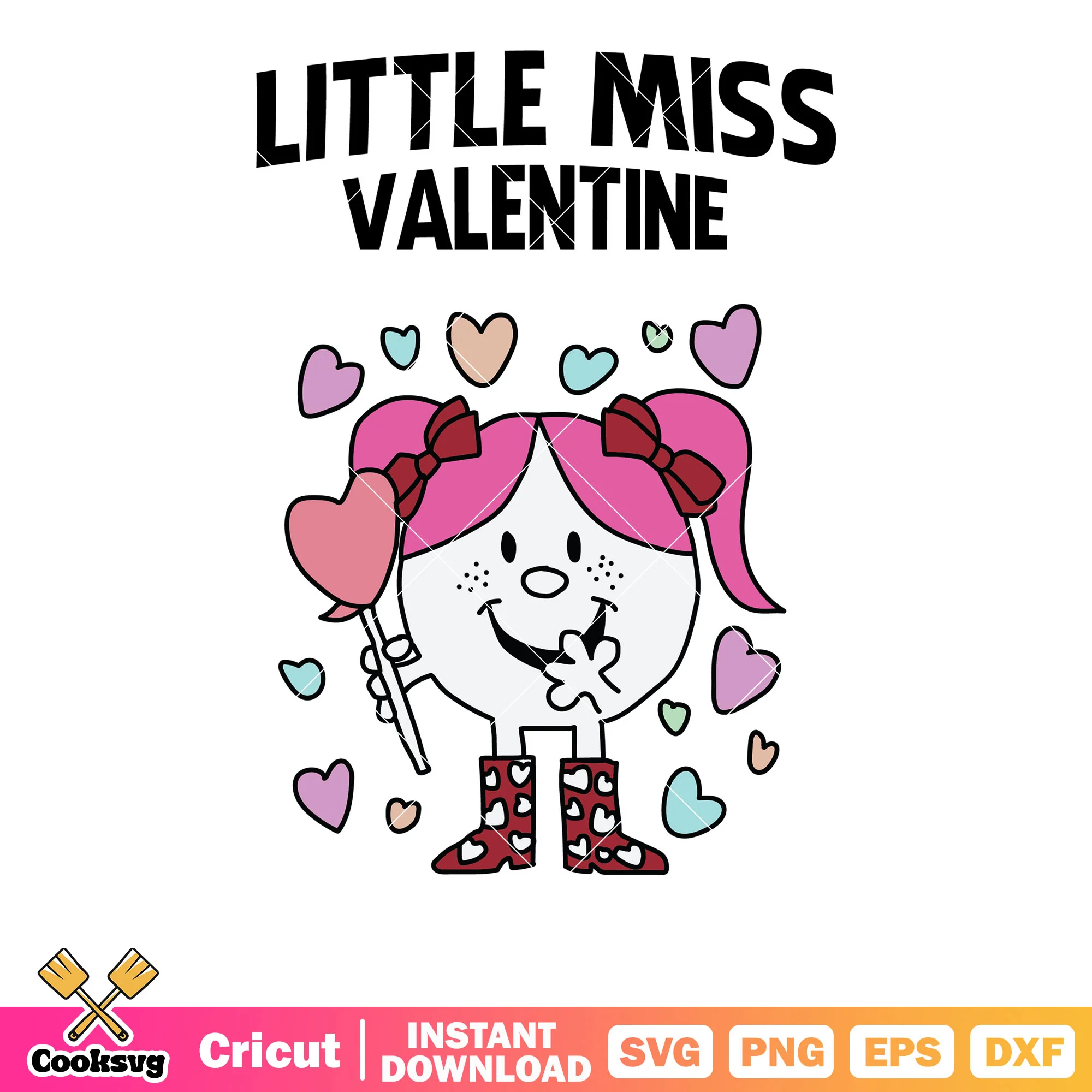 Little miss valentine design svg, little miss valentine svg