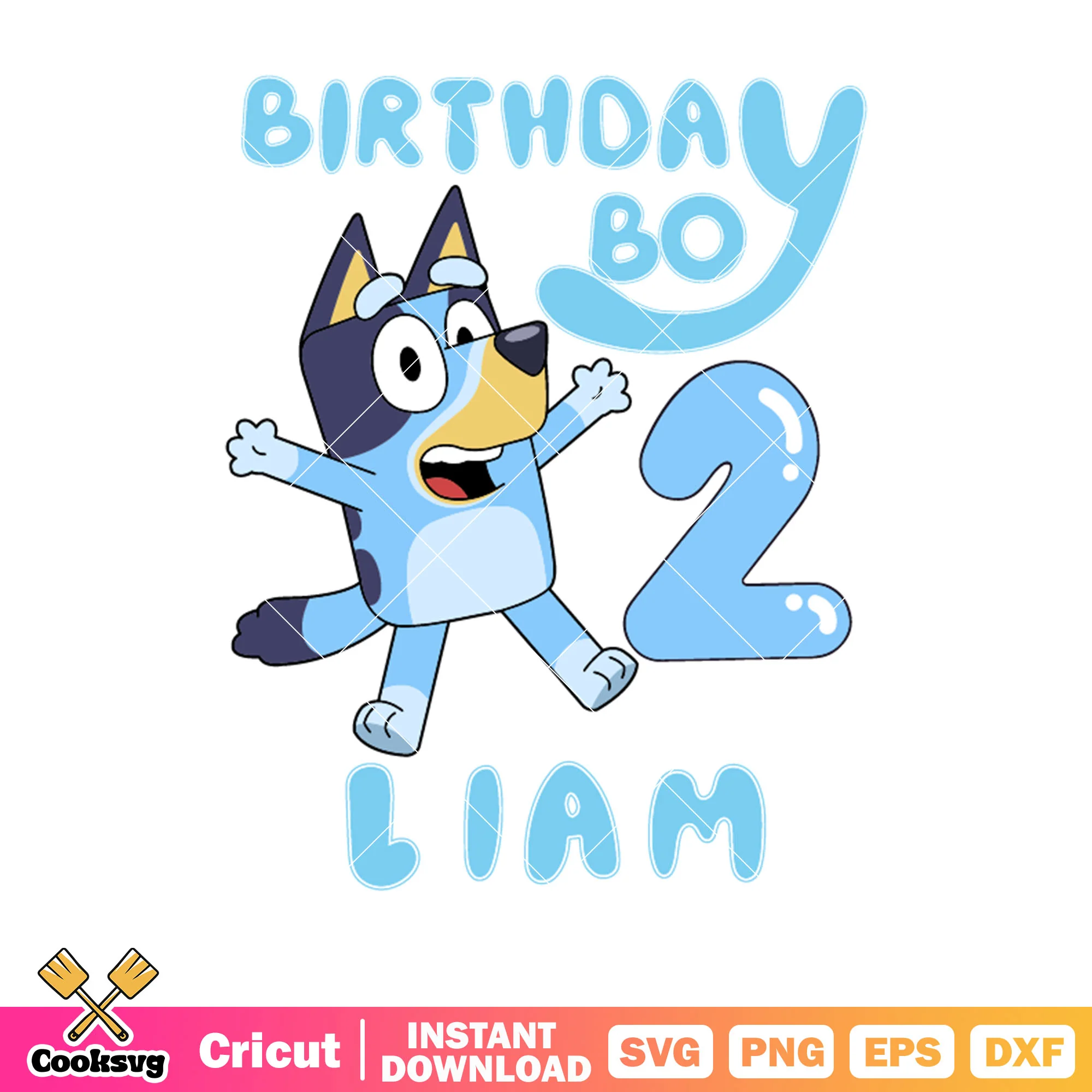 Llam bluey dog birthday boy 2 svg, bluey birthday svg, bluey funny svg