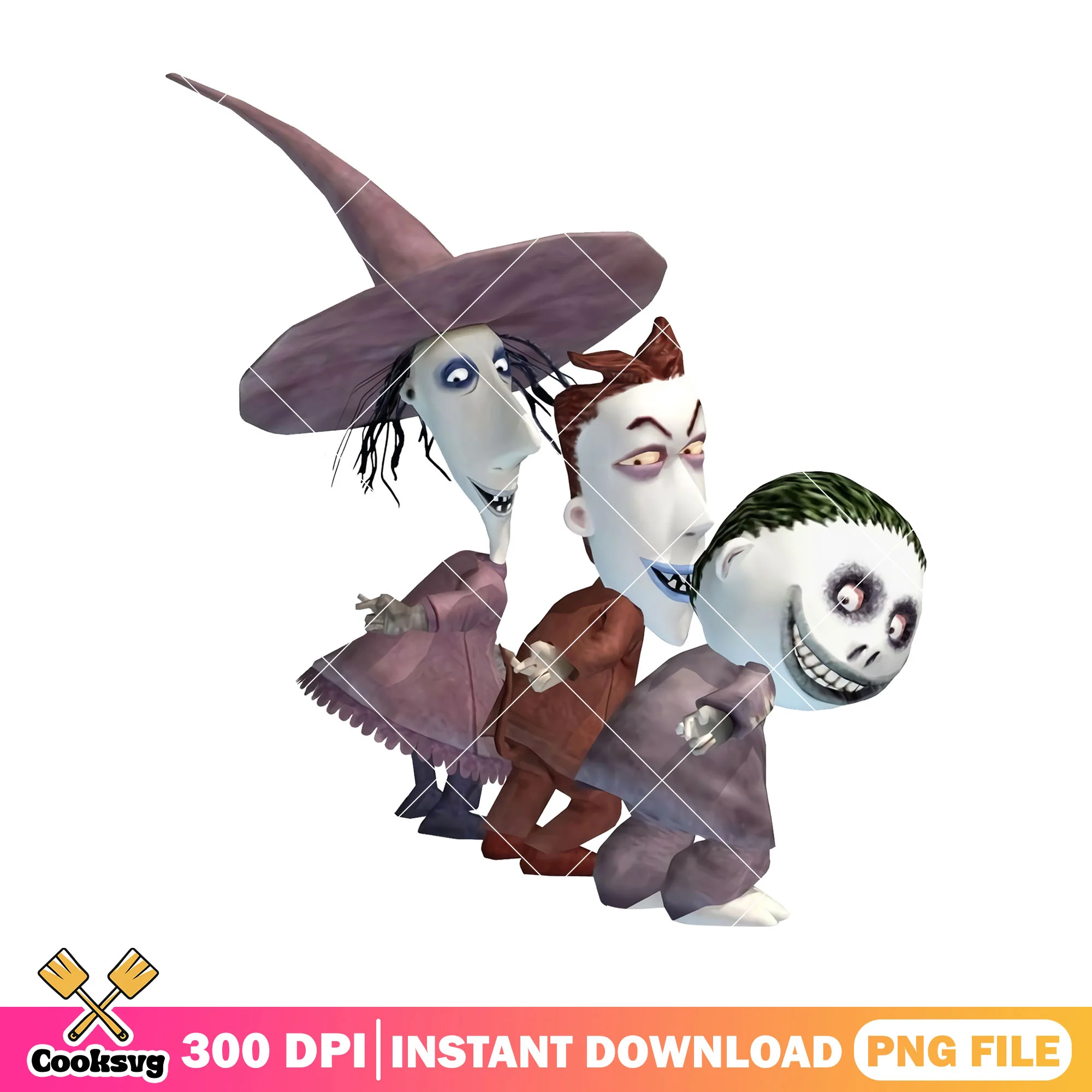 Lock shock and barrel design png, halloween horror png, disney art png