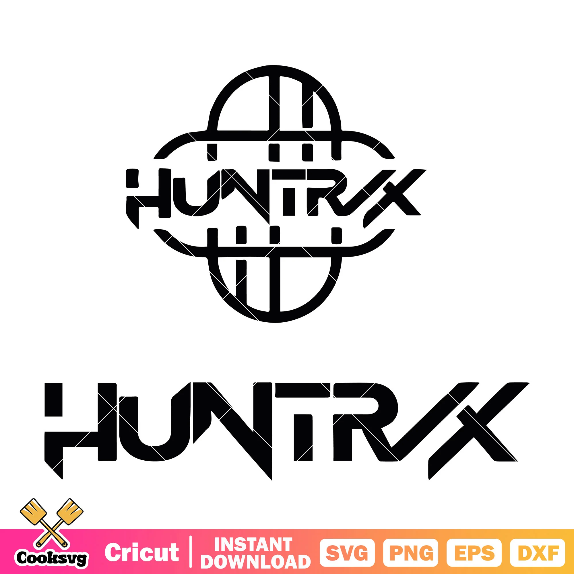 Logo huntrix band outline svg, huntrix movie svg, huntrix logo svg