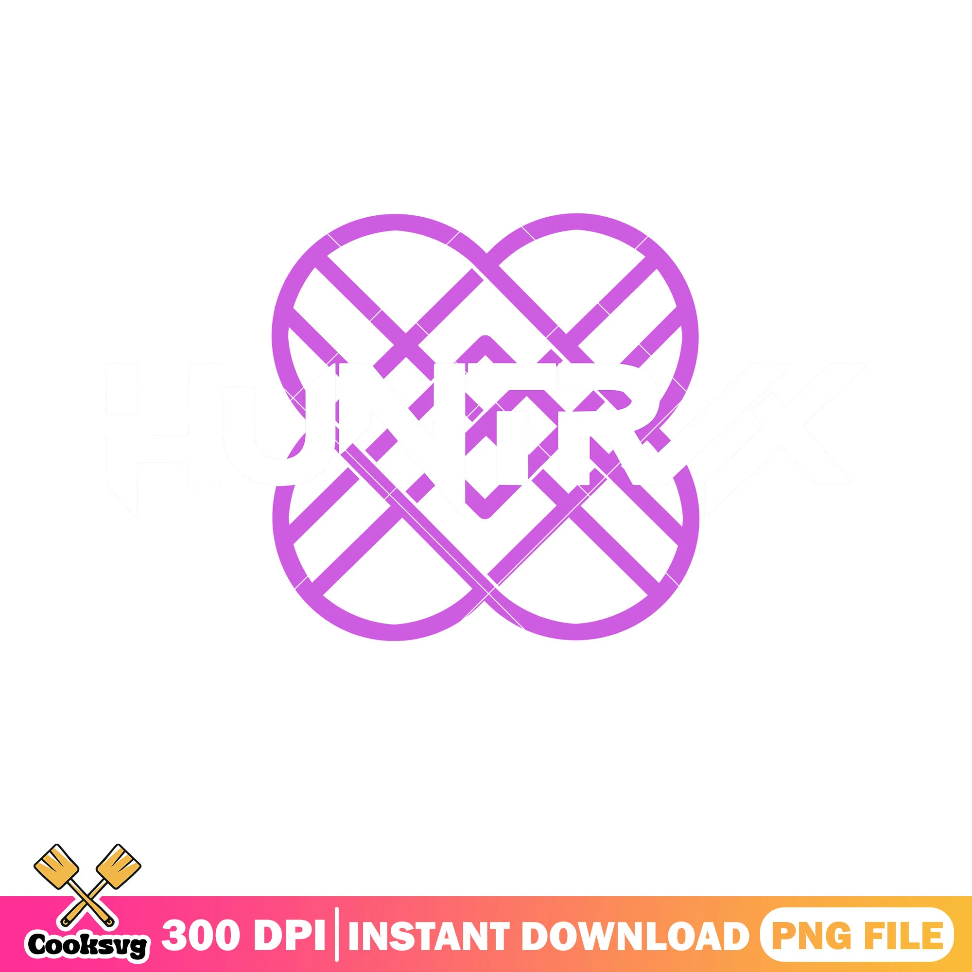 Logo huntrix official kpop png, huntrix symbol png, purple white png