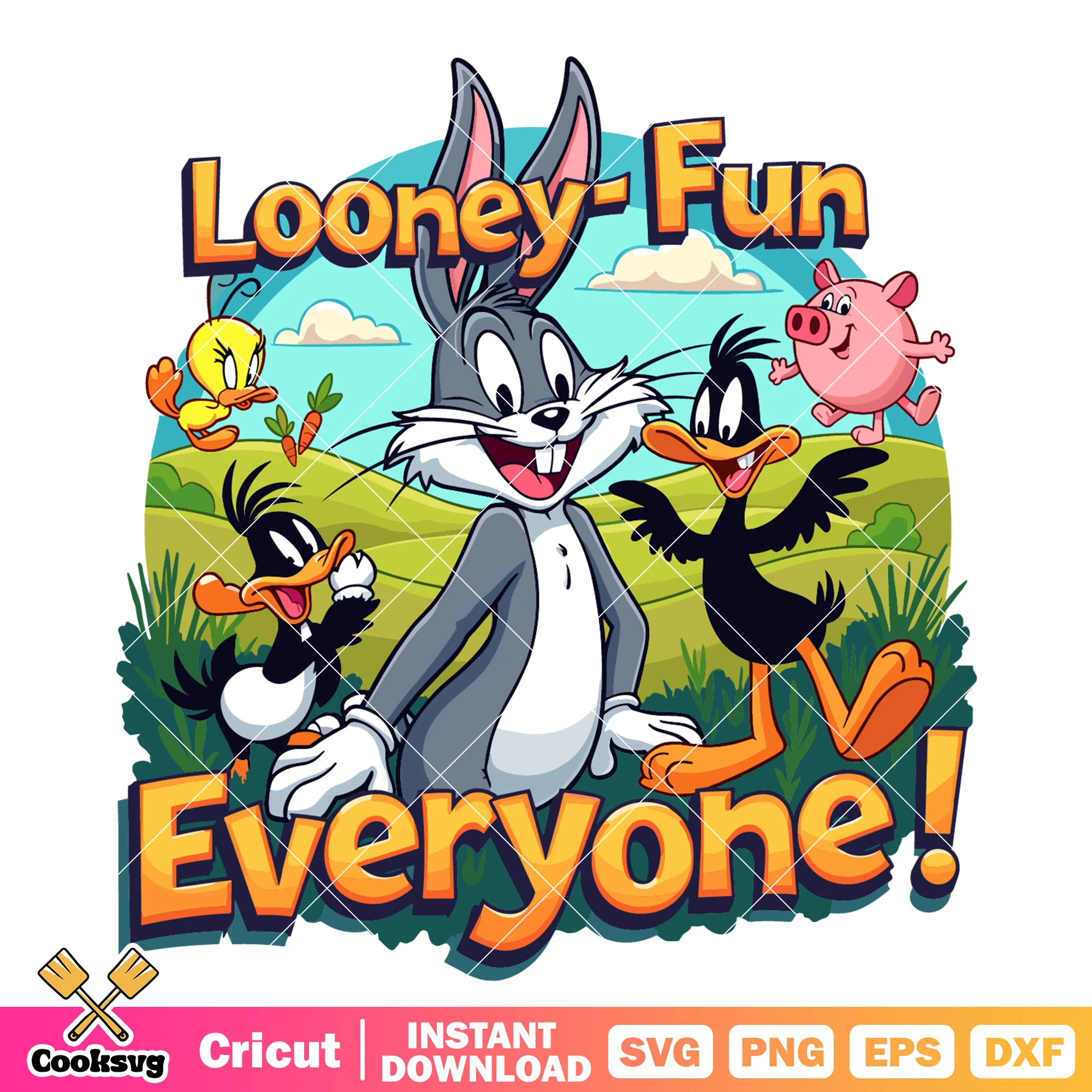 Looney tunes fun everyone svg, looney tunes svg, looney and tunes svg
