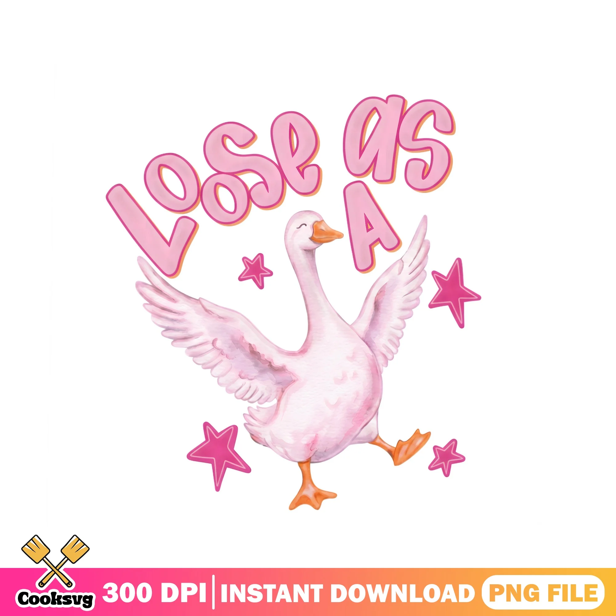 Loose As A Goose PNG, Funny Goose Quote PNG, Pink Goose PNG