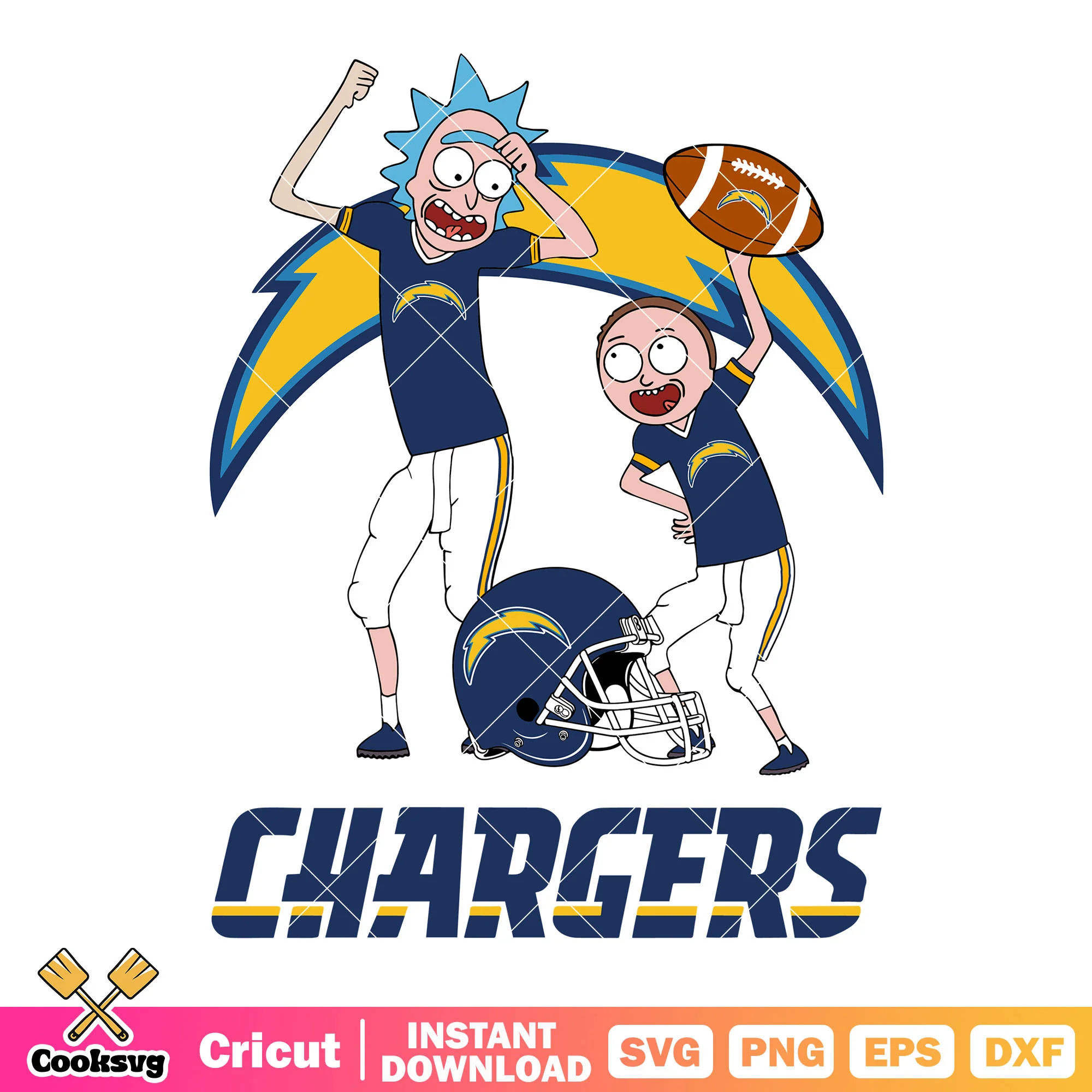 Los angeles chargers svg, rick and morty svg, chargers svg