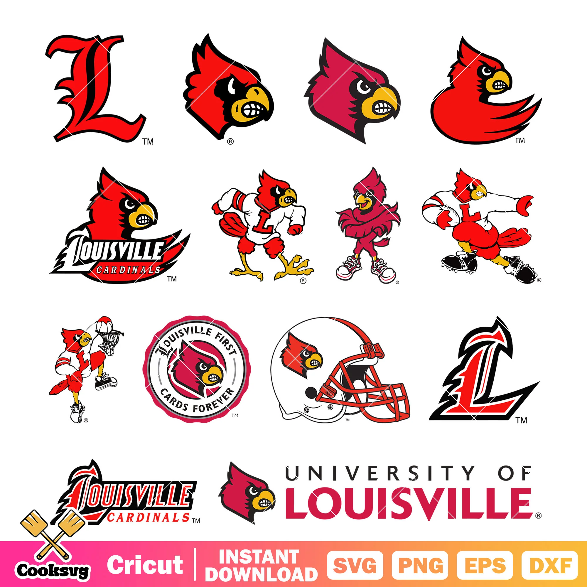 Louisville Cardinals Ncaa logo bundle svg, Louisville Cardinals logo svg