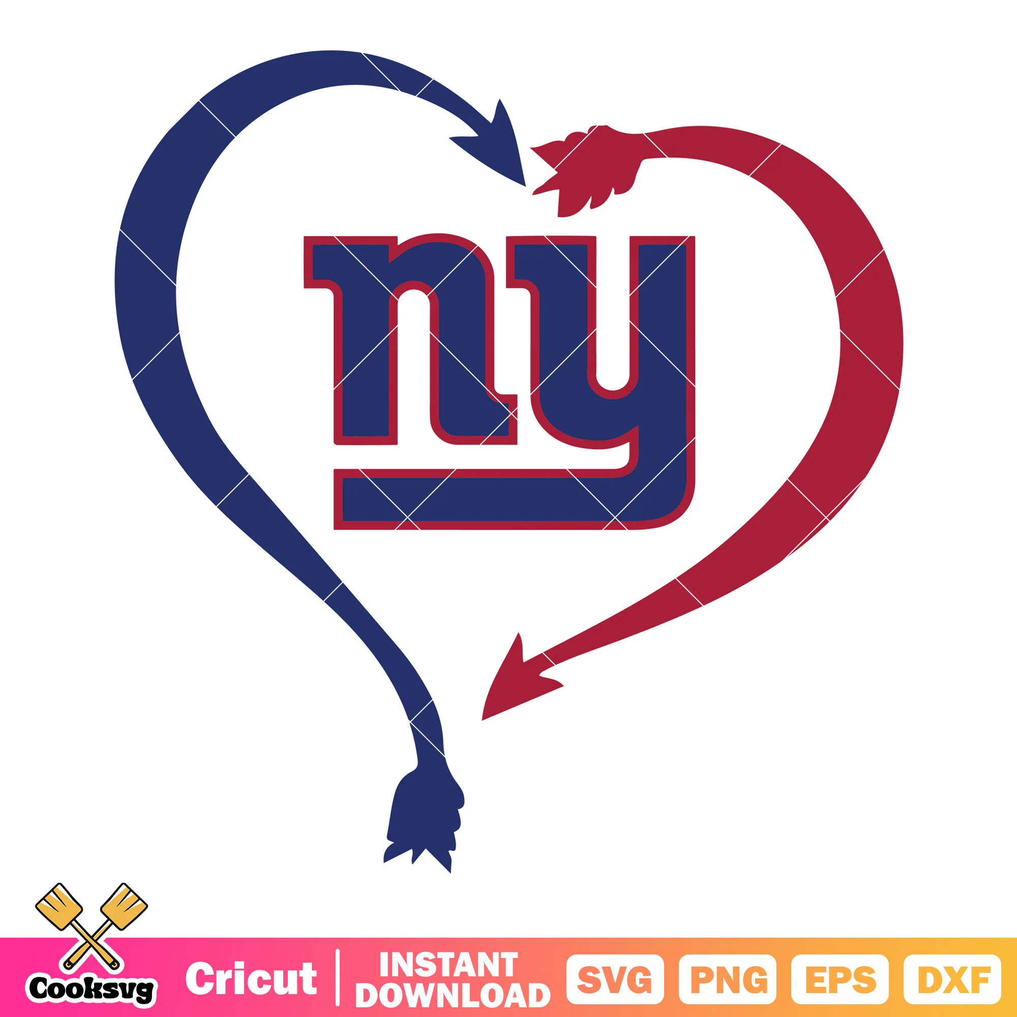 Love arrow new york svg, ny giants svg, nfl football svg