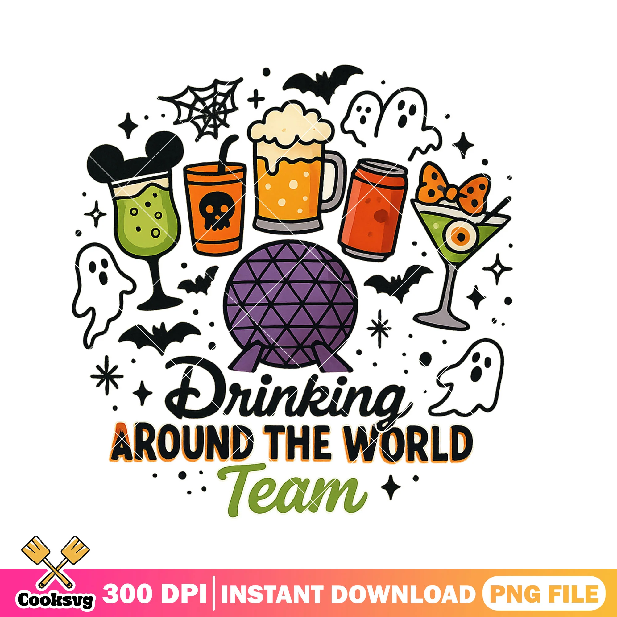 Love drinking disney png, happy halloween png, walt disney world png