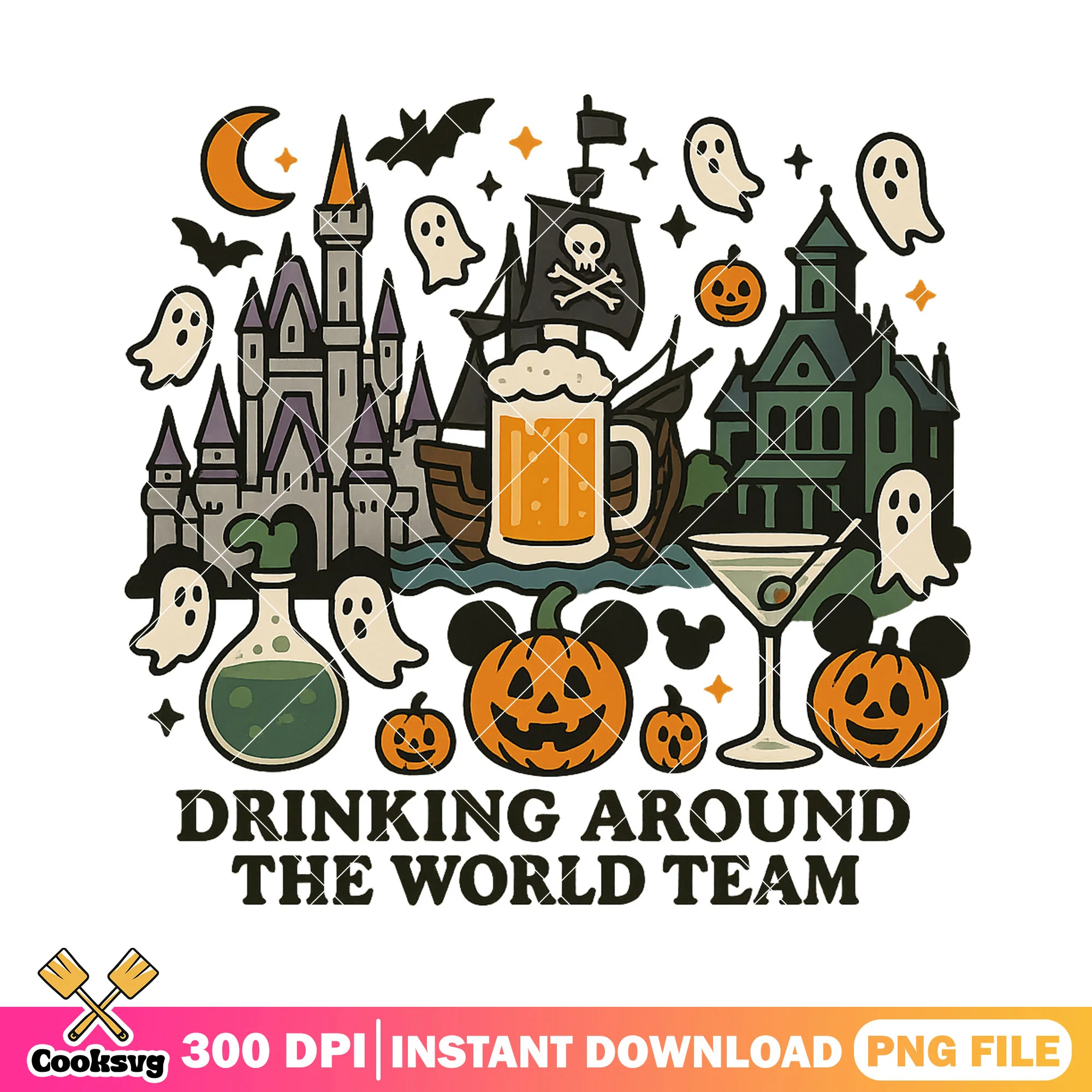 Love drinking teams png, happy halloween png, walt disney world png