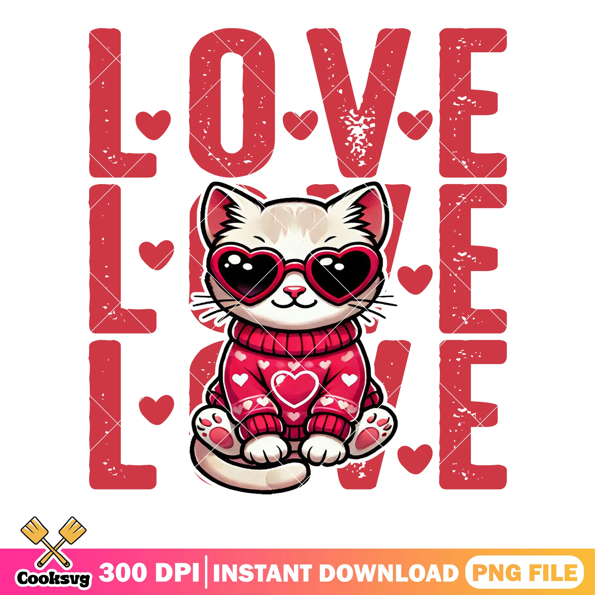 Love fancy cat valentine png, valentine vibes png, valentine poster png