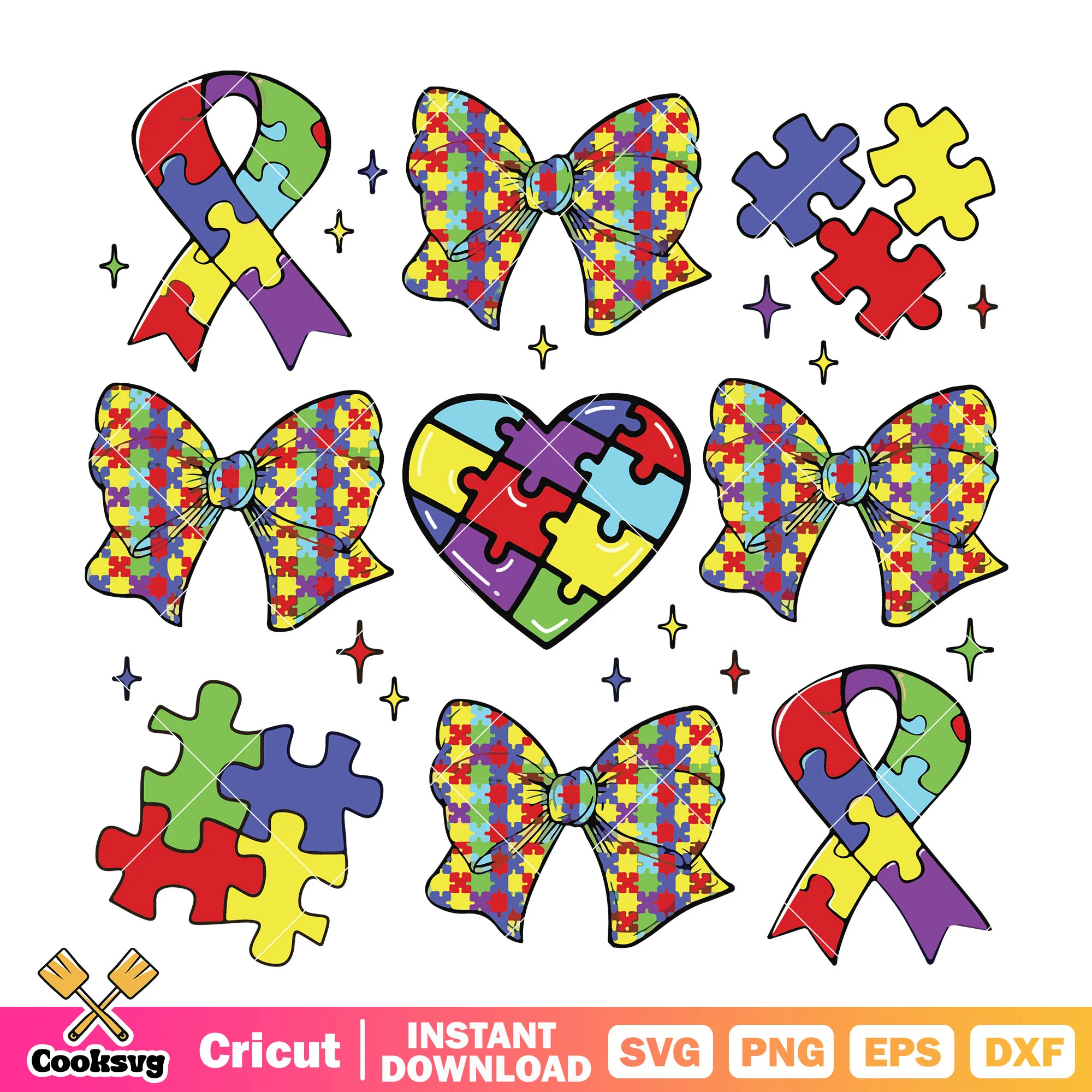 Love heart autism svg design file, peace love autism svg