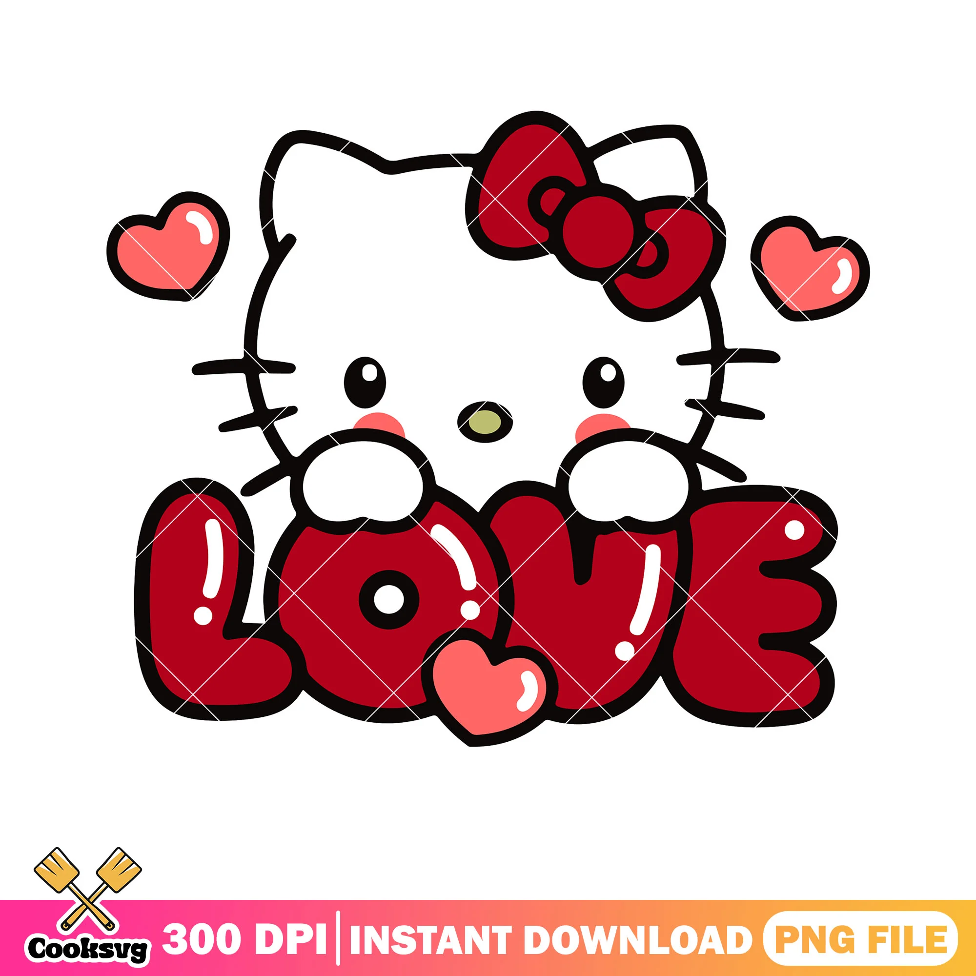 Love hello kitty face png, sanrio characters png, valentine gifts png