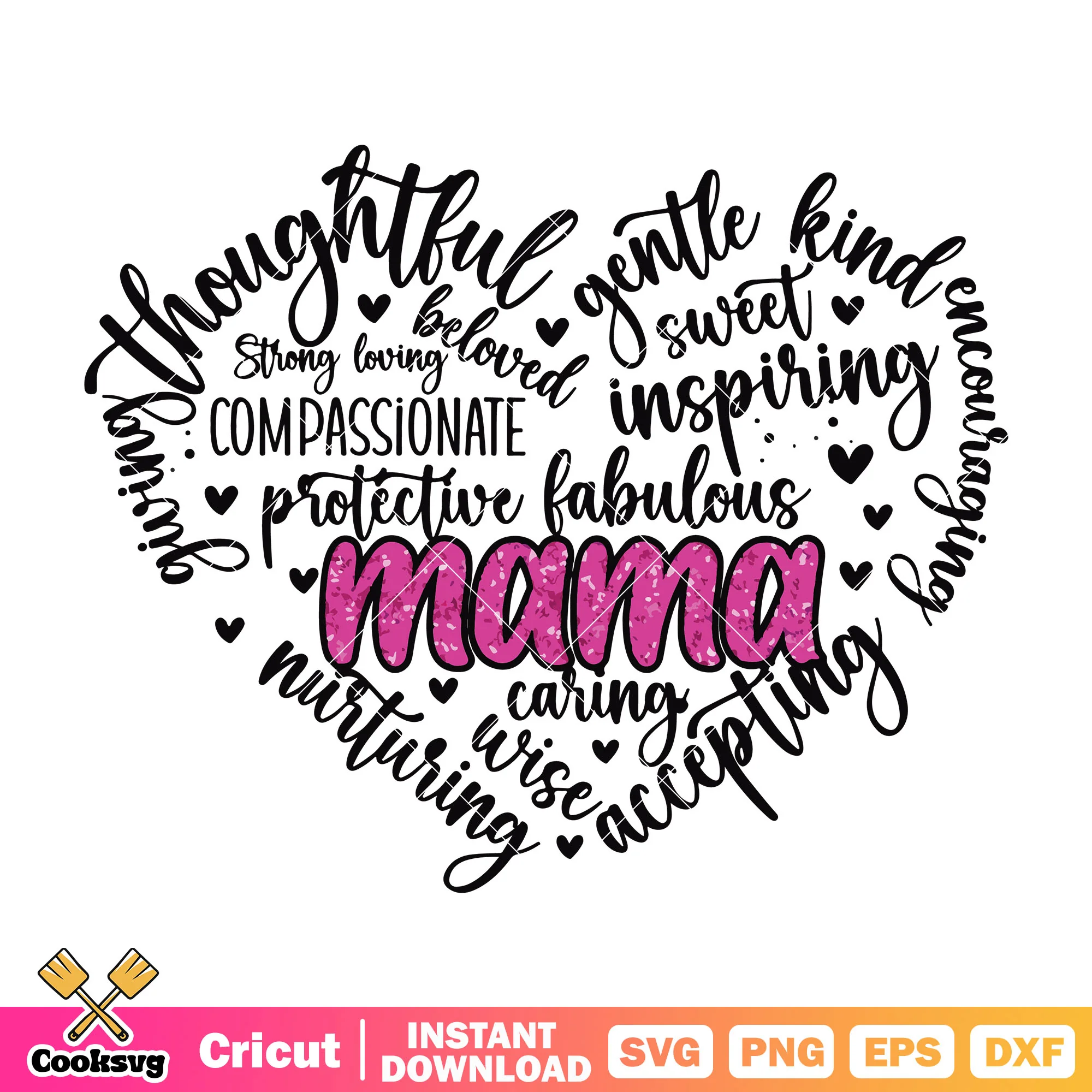 Love inspiring mama vibes svg, love mama svg, mother day svg