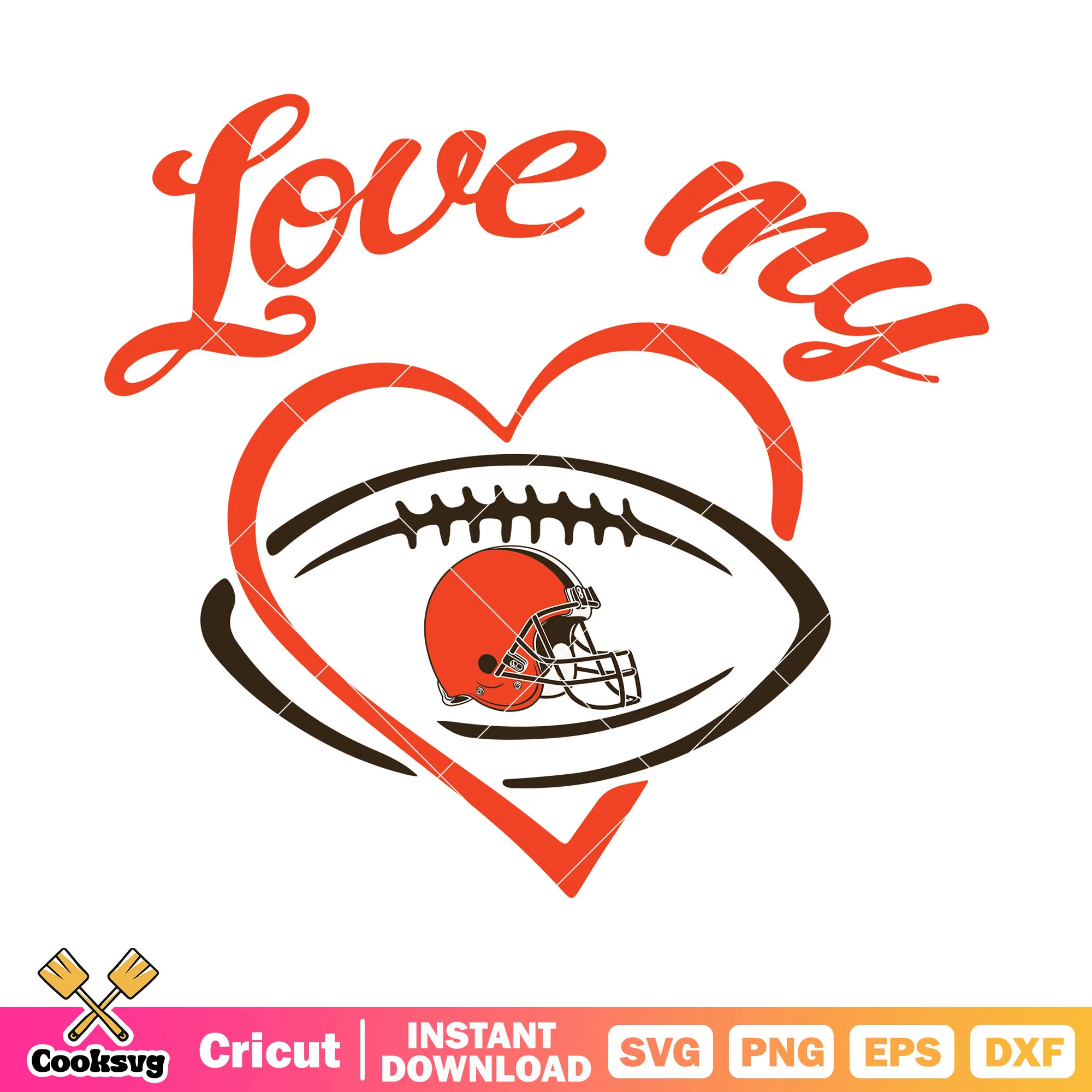 Love my browns team svg, cleverland browns svg, scrum cap svg