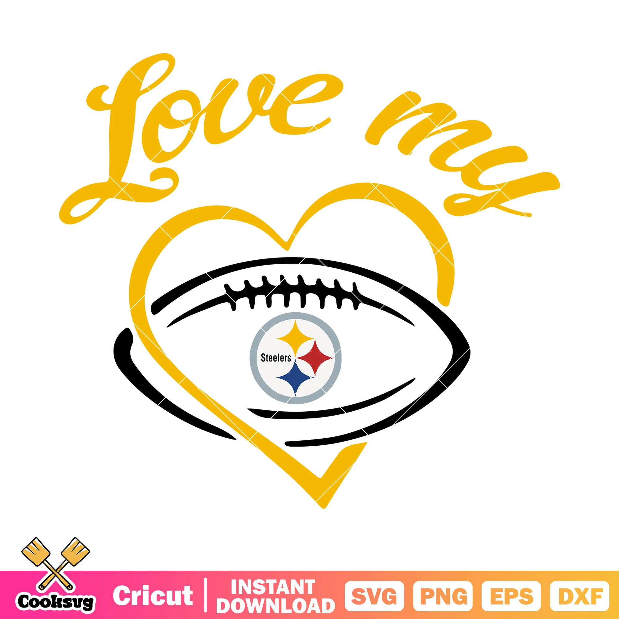 Love my steelers ball svg, nfl pigskin svg, pittsburgh steelers svg