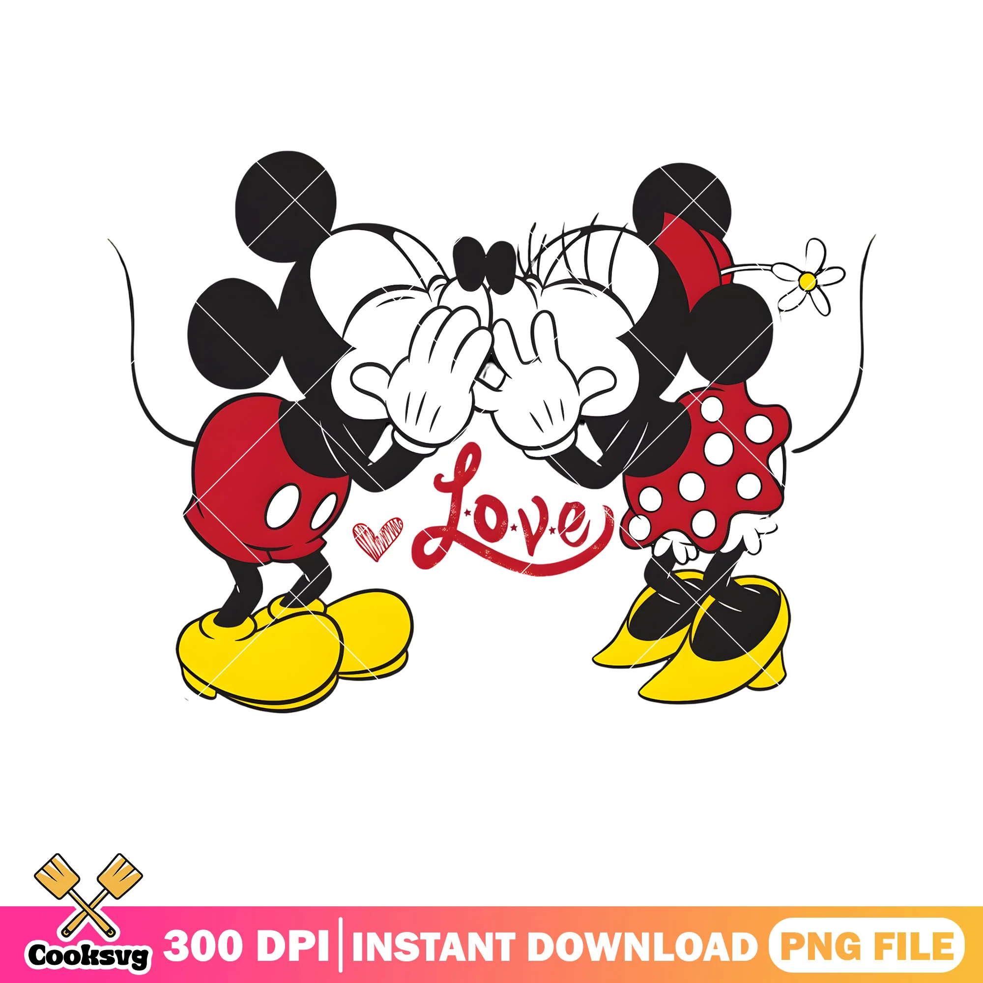 Love retro valentine mickey minnie png, love vibes png, disney valentine png