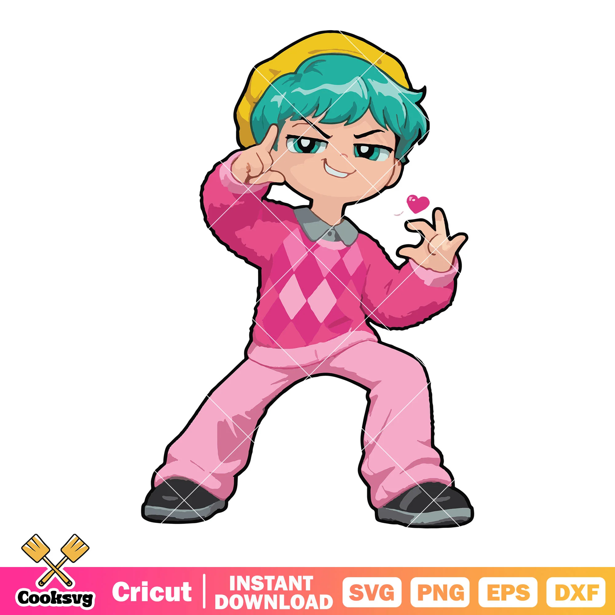 Love shoot baby chibi svg, saja boys band svg, baby saja svg