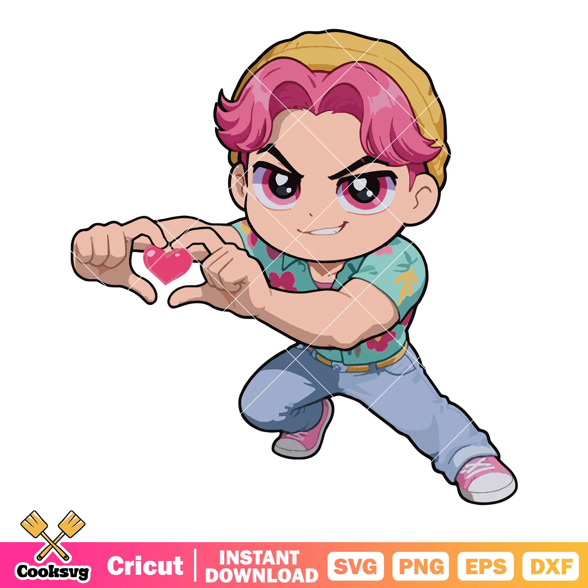 Love shot abby chibi svg, abby saja svg, love saja boys svg
