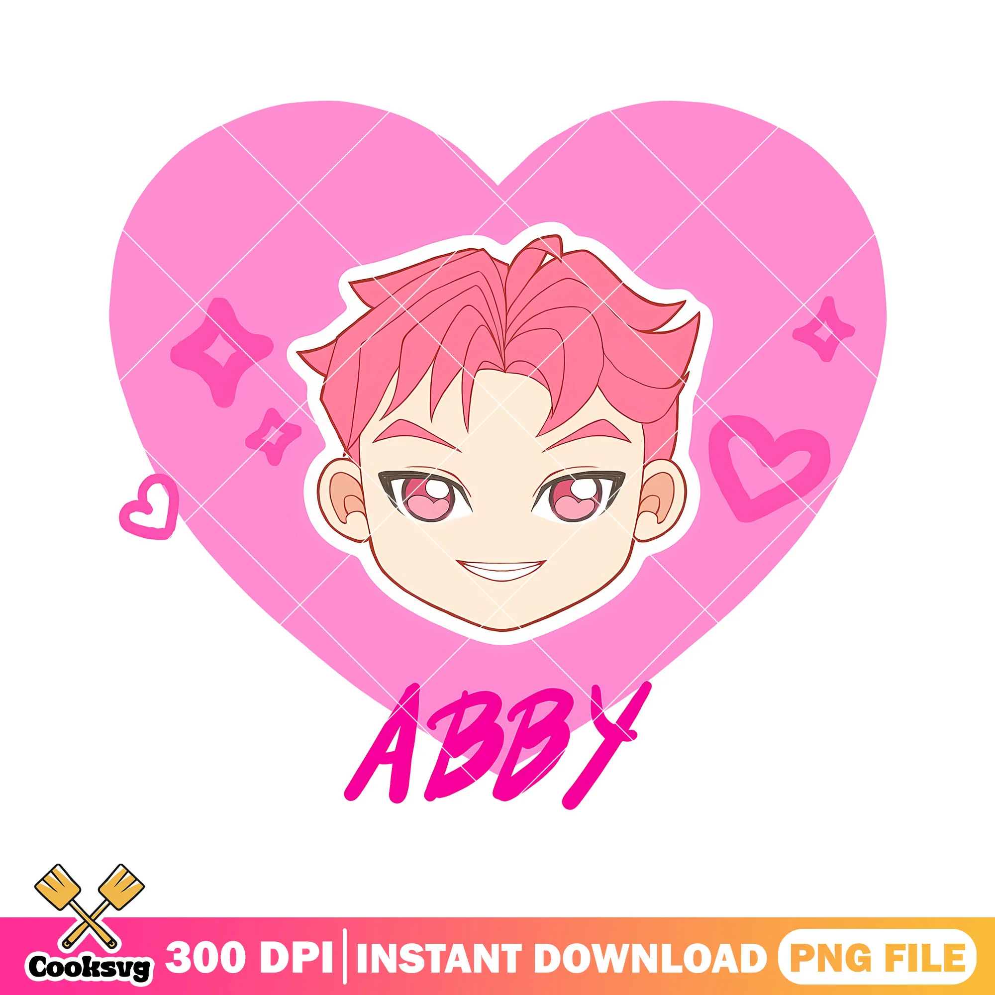 Lovely design little abby png, abby saja png, love saja boys png