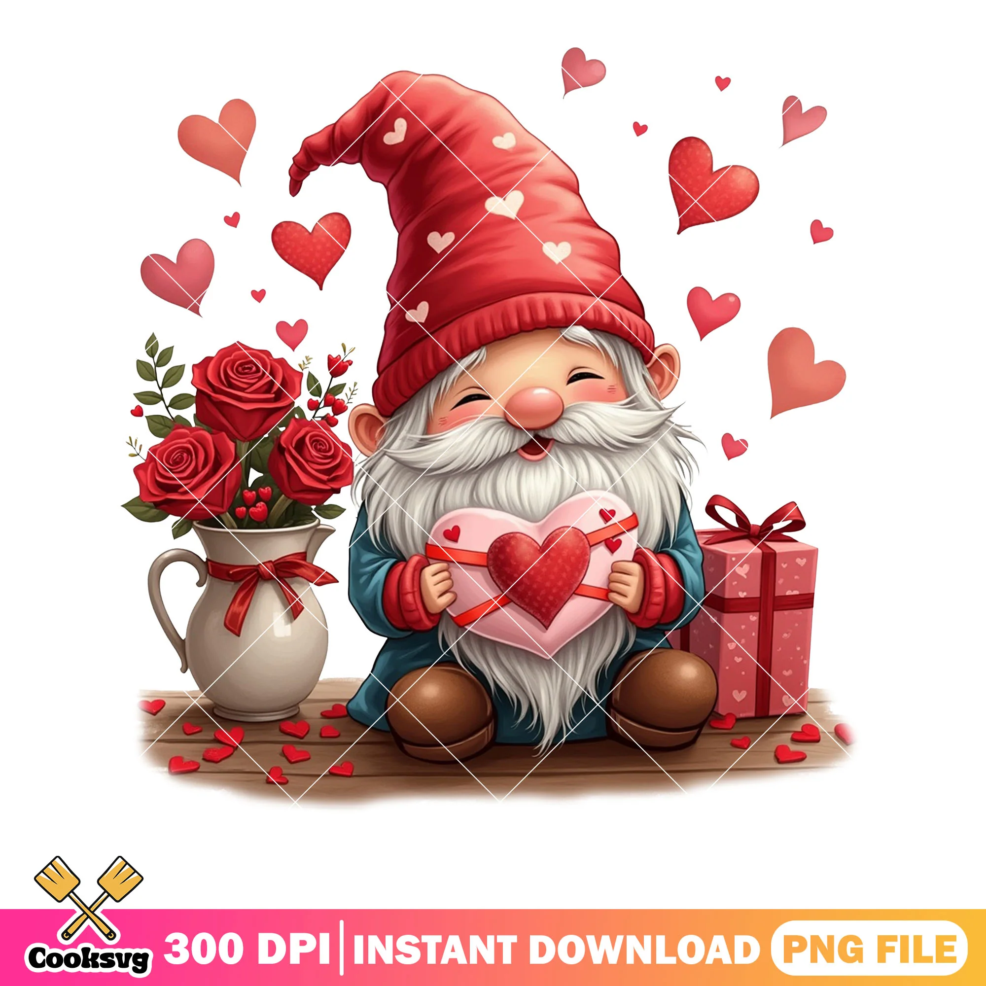 Lovely gnome gifts valentines png, valentines png, valentines gifts png