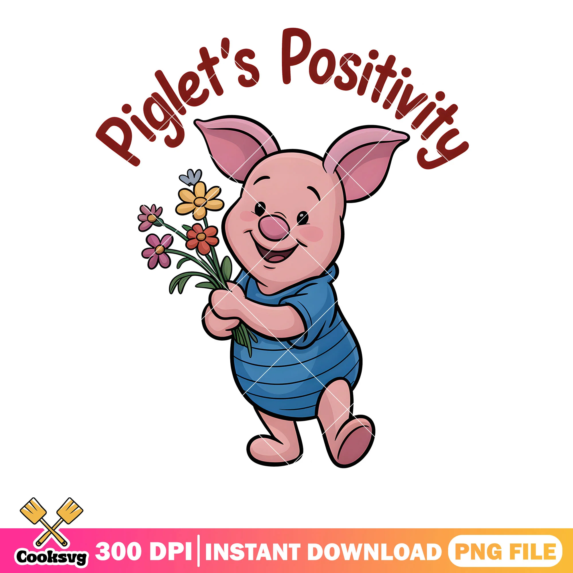 Lovely positive piglet vibes png, winnie the pooh png, disney piglet png