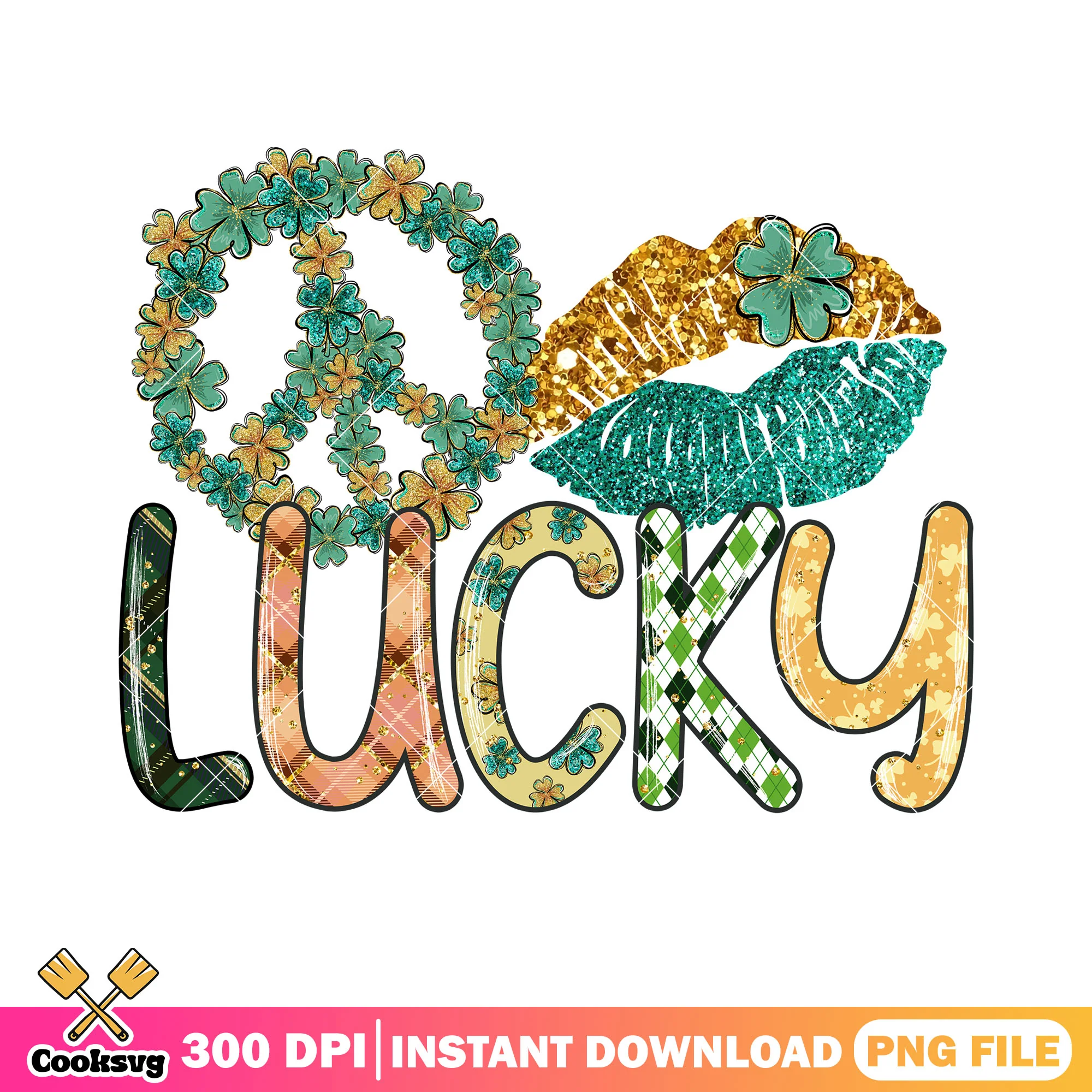 Lucky lips sign poster png, lucky vibes png, peace sign png