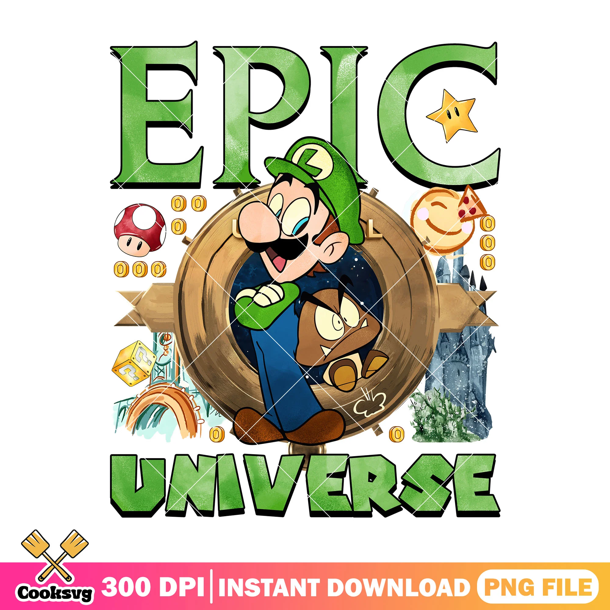 Luigi epic university png, luigi mario png, mario epic universe png