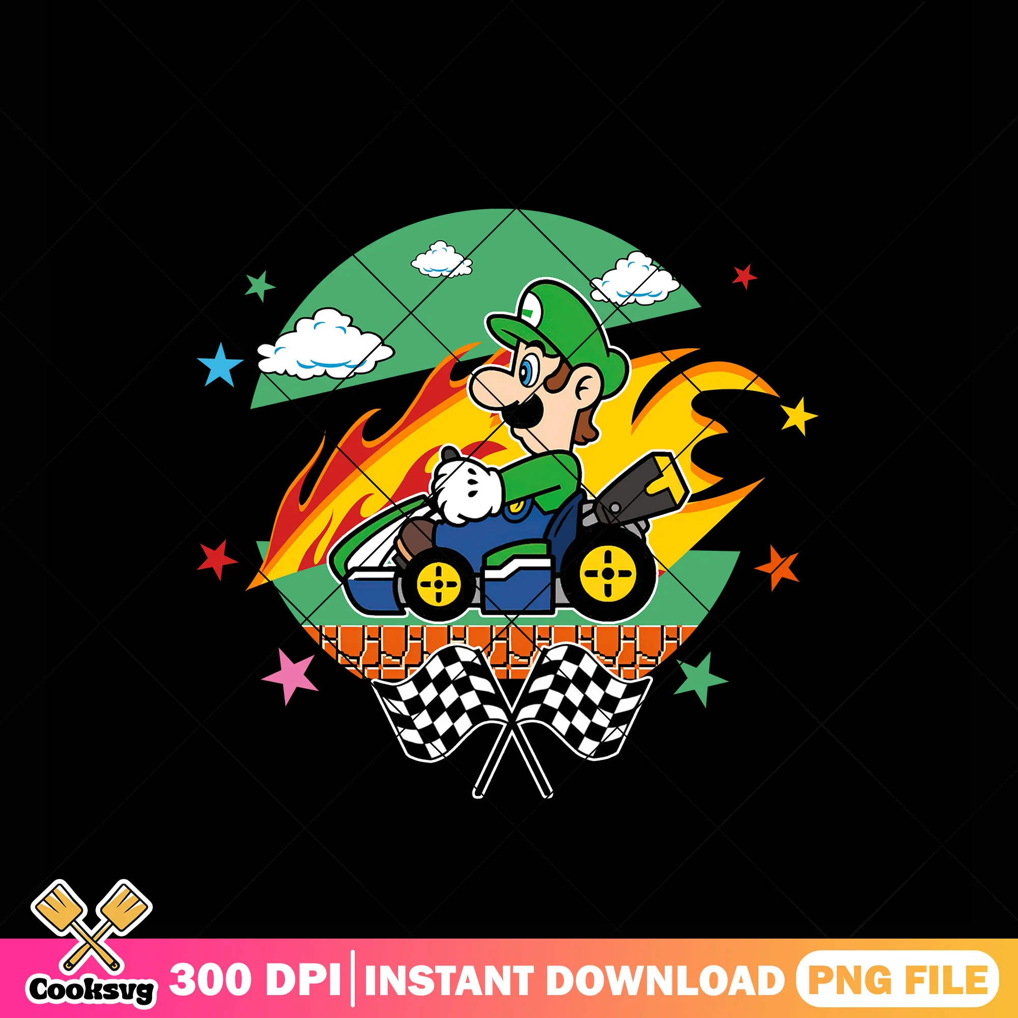 Luigi suoer mario png, Mario Kart png, Video game png