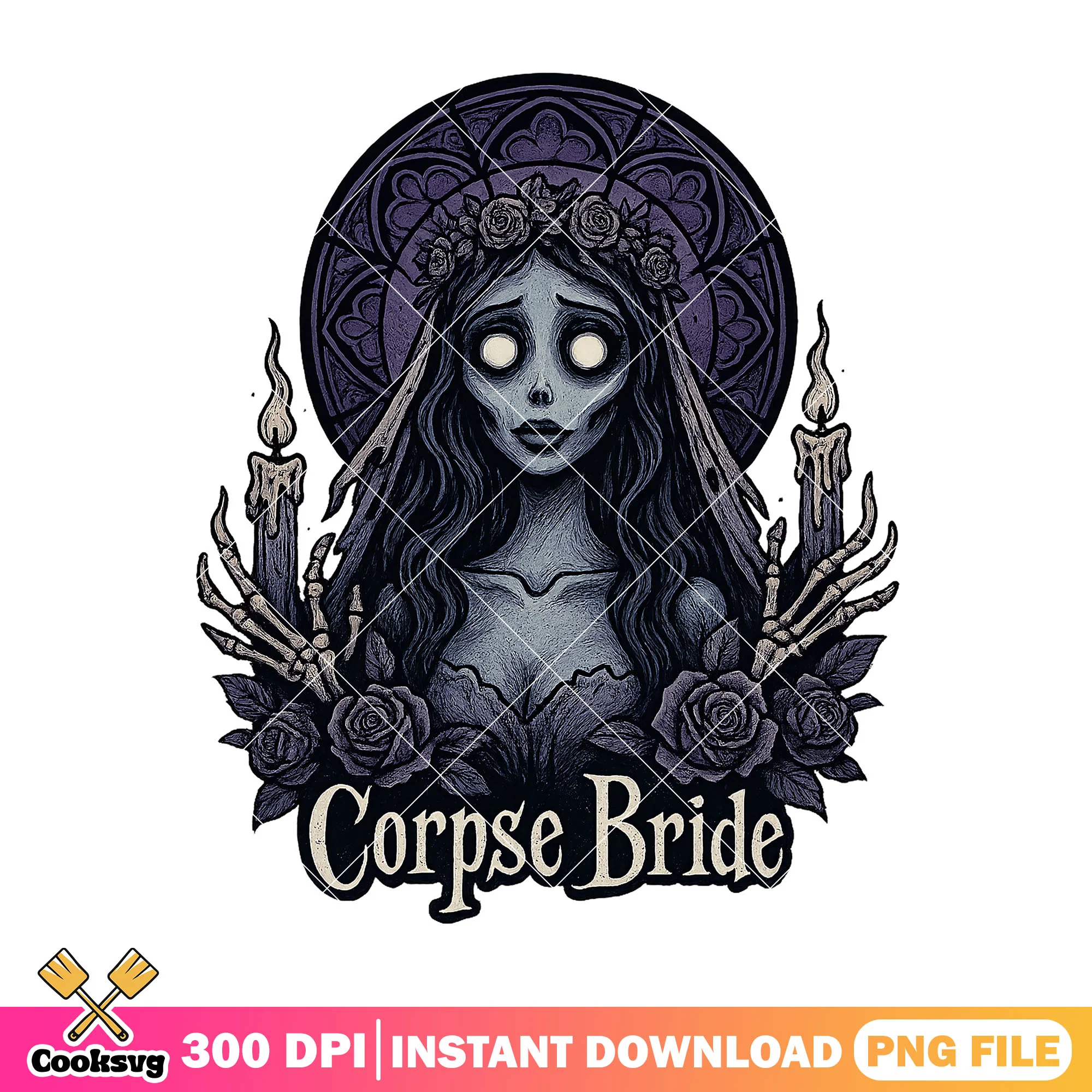 Macabre bride design png, bride halloween png, horror bride png